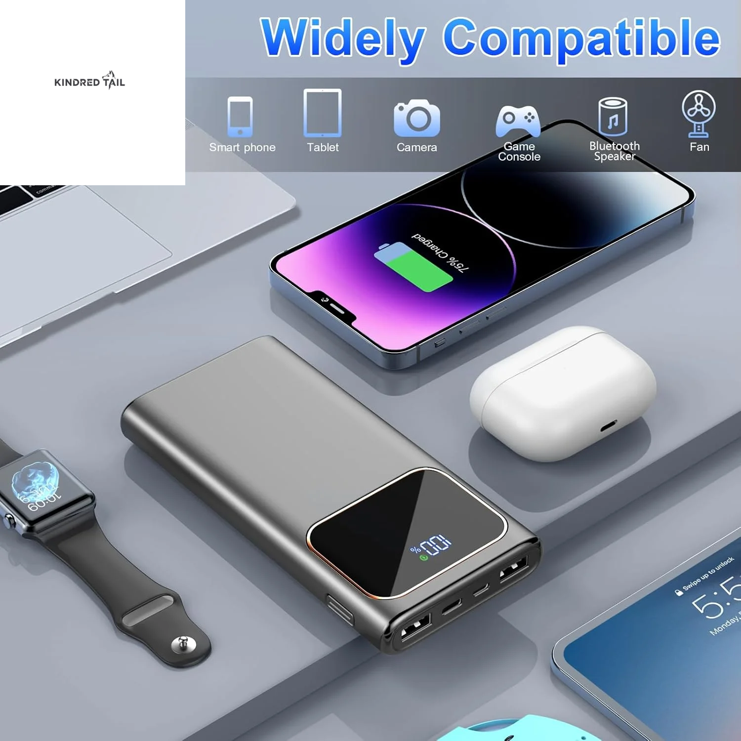 Portable Charger, 20000Mah Power Bank, 22.5W Fast Charging Battery Pack with Usb-C/Usb-A Output, Digital Display Portable Phone Charger for Iphone 17/16/15/14/13 Pro Samsung Google LG Ipad Airpods