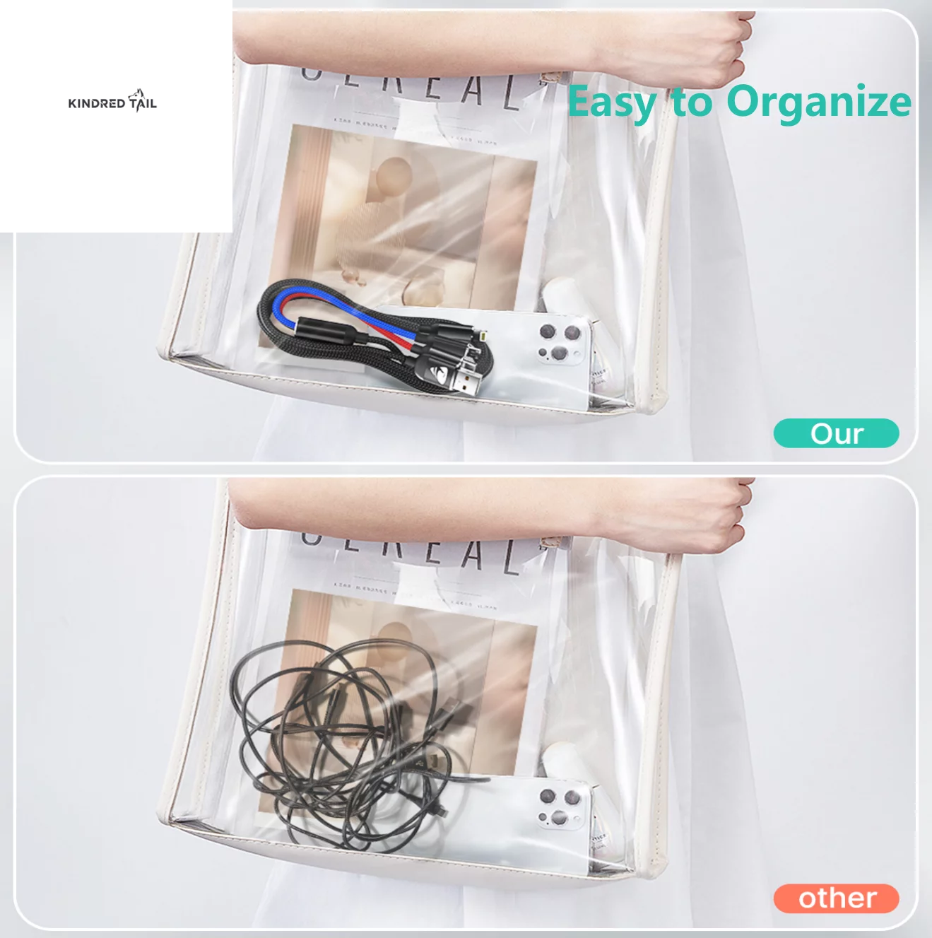 2 Pack Multi Charging Cable, 3 in 1 Multi Phone Charger Cable Fast Charging Cord with USB C, Micro USB Cable Compatible with Iphone/Ipad/Samsung/Android Phone, Black