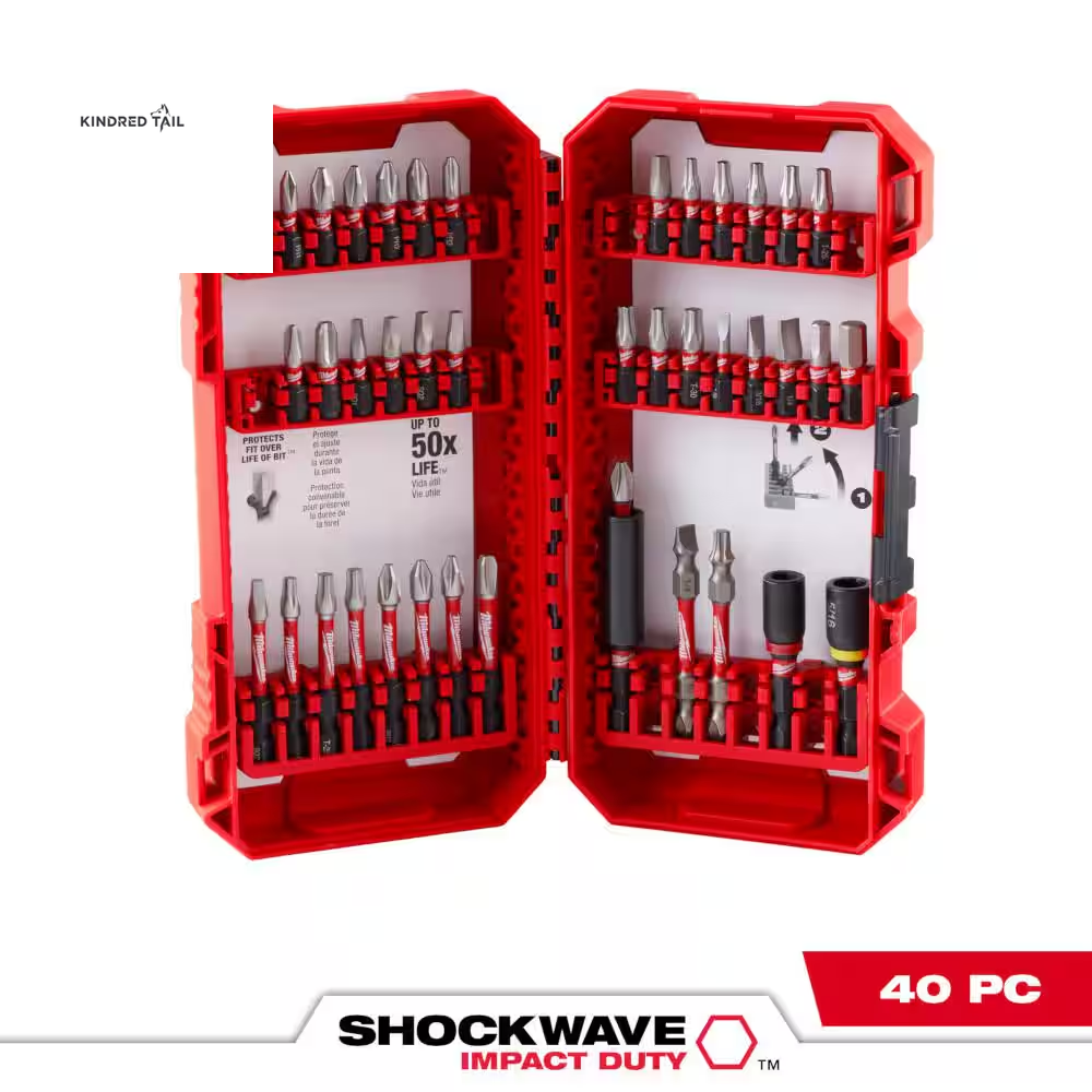 SHOCKWAVE Impact Duty Alloy Steel Screwdriver Bit Set – Heavy Duty Impact Driver Bits, Shock-Resistant S2 Alloy Steel, Magnetic Precision Tips for Drill & Impact Drivers (45-Piece)