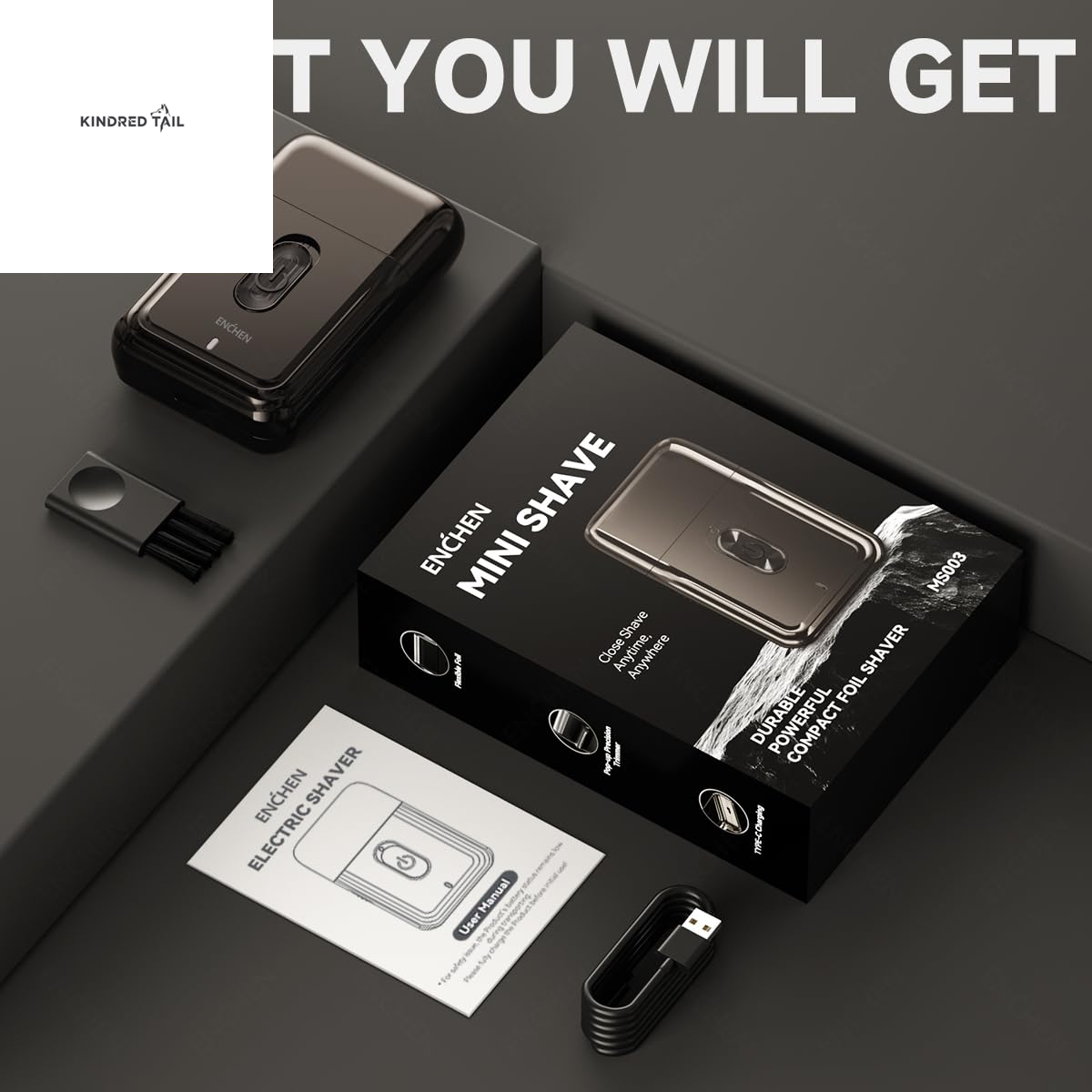 C-MS003 Electric Shaver for Men & Women, Rechargeable Cordless Razor, Close Comfortable Face & Beard Trimmer, Portable Grooming Kit for Home and Travel