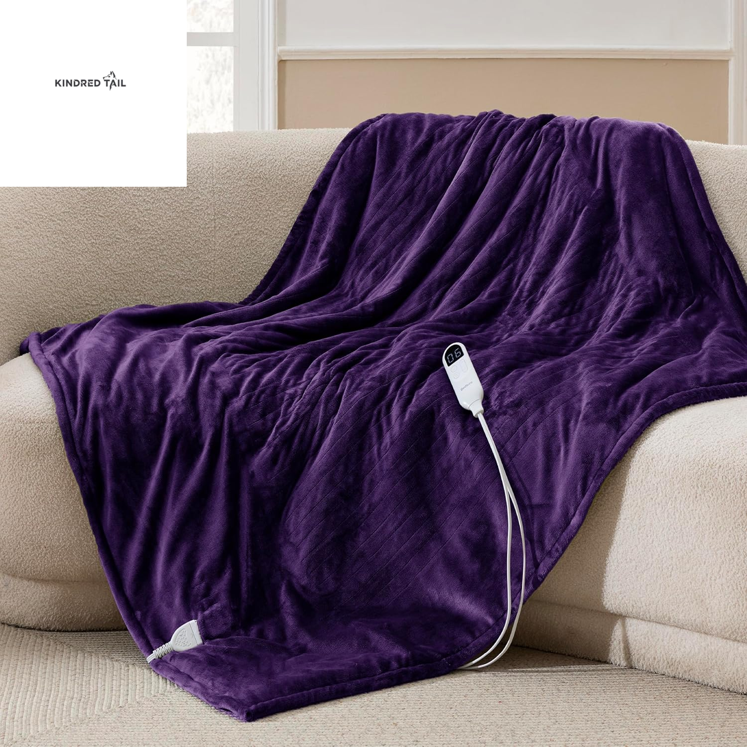 Heated Blanket Throw Blanket - Fast Heating Electric Blanket, Soft Flannel Heated Throw with 4 Time Settings, 6 Heating Settings, Warm Gifts for Grandma & Grandpa & Seniors (50"X60", Grey) - A