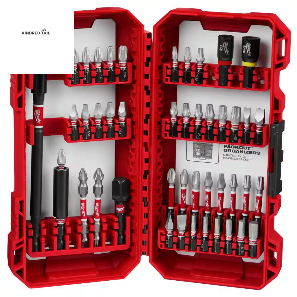 SHOCKWAVE Impact Duty Alloy Steel Screwdriver Bit Set – Heavy Duty Impact Driver Bits, Shock-Resistant S2 Alloy Steel, Magnetic Precision Tips for Drill & Impact Drivers (45-Piece)