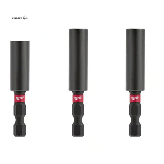 SHOCKWAVE Impact Duty Compact Magnetic Bit Tip Holder – 3-Pack, Heavy Duty Magnetic Bit Holders for Impact Drivers & Drill Drivers