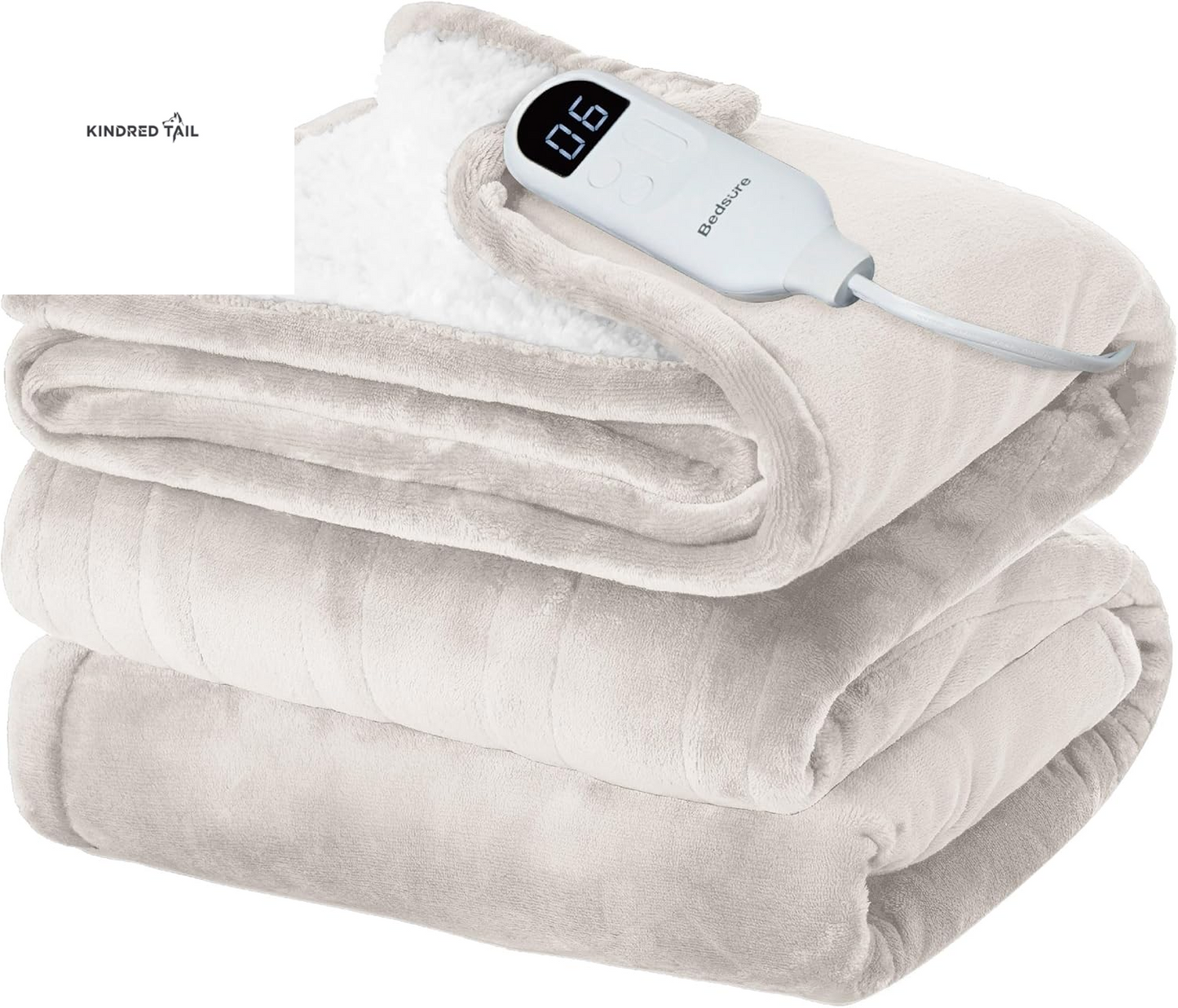 Heated Blanket Throw Blanket - Fast Heating Electric Blanket, Soft Flannel Heated Throw with 4 Time Settings, 6 Heating Settings, Warm Gifts for Grandma & Grandpa & Seniors (50"X60", Grey) - A