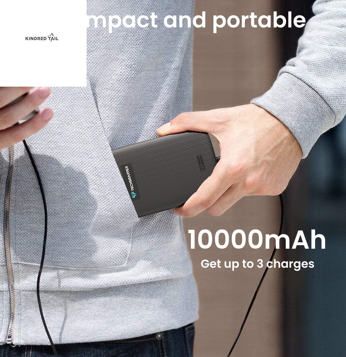 Magnetic 10000Mah Wireless Power Bank, 18W USB-C PD Portable Charger. Compatible with Iphone 14, 13, 12 Only
