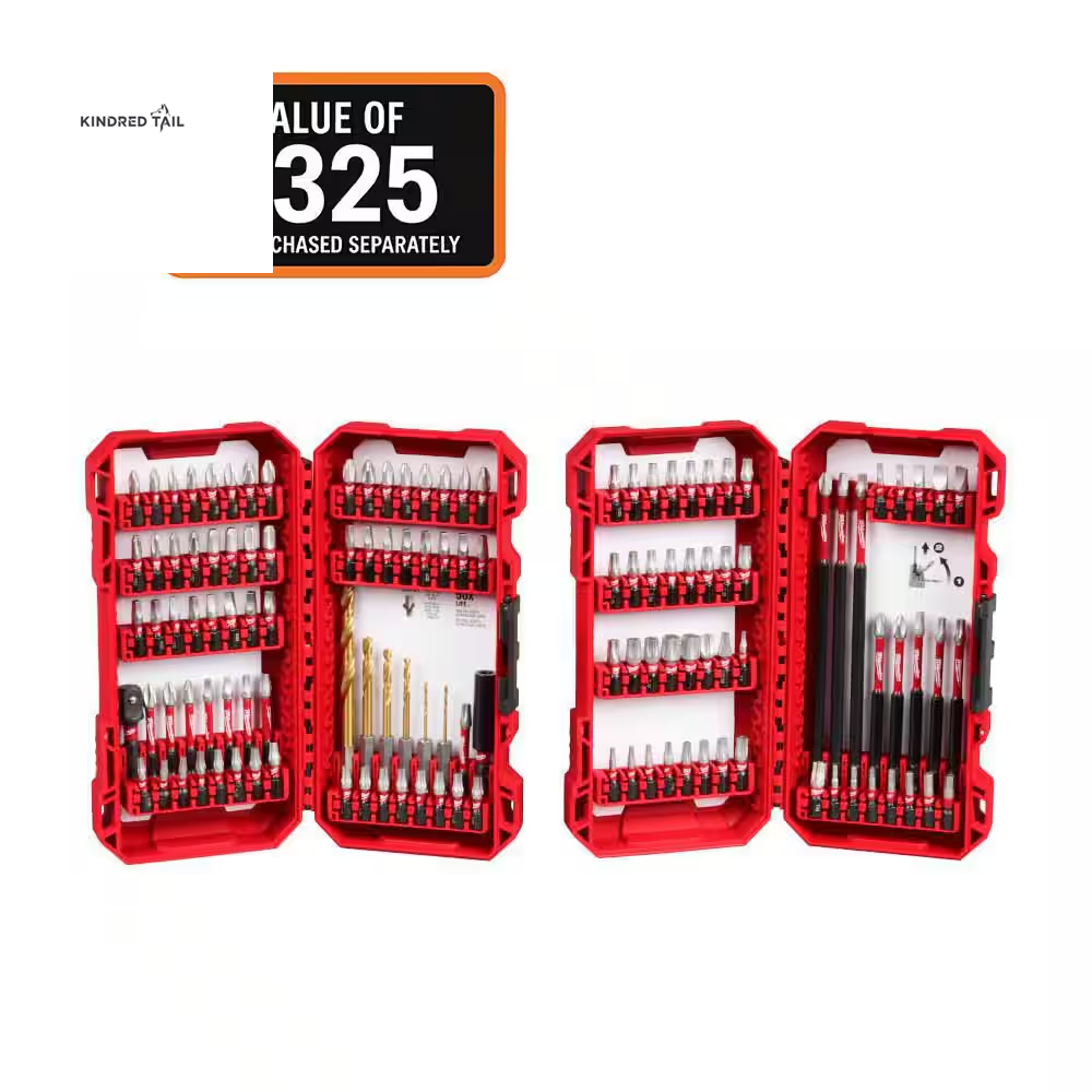 SHOCKWAVE Impact Duty Alloy Steel Screwdriver Bit Set – Heavy Duty Impact Driver Bits, Shock-Resistant S2 Alloy Steel, Magnetic Precision Tips for Drill & Impact Drivers (45-Piece)