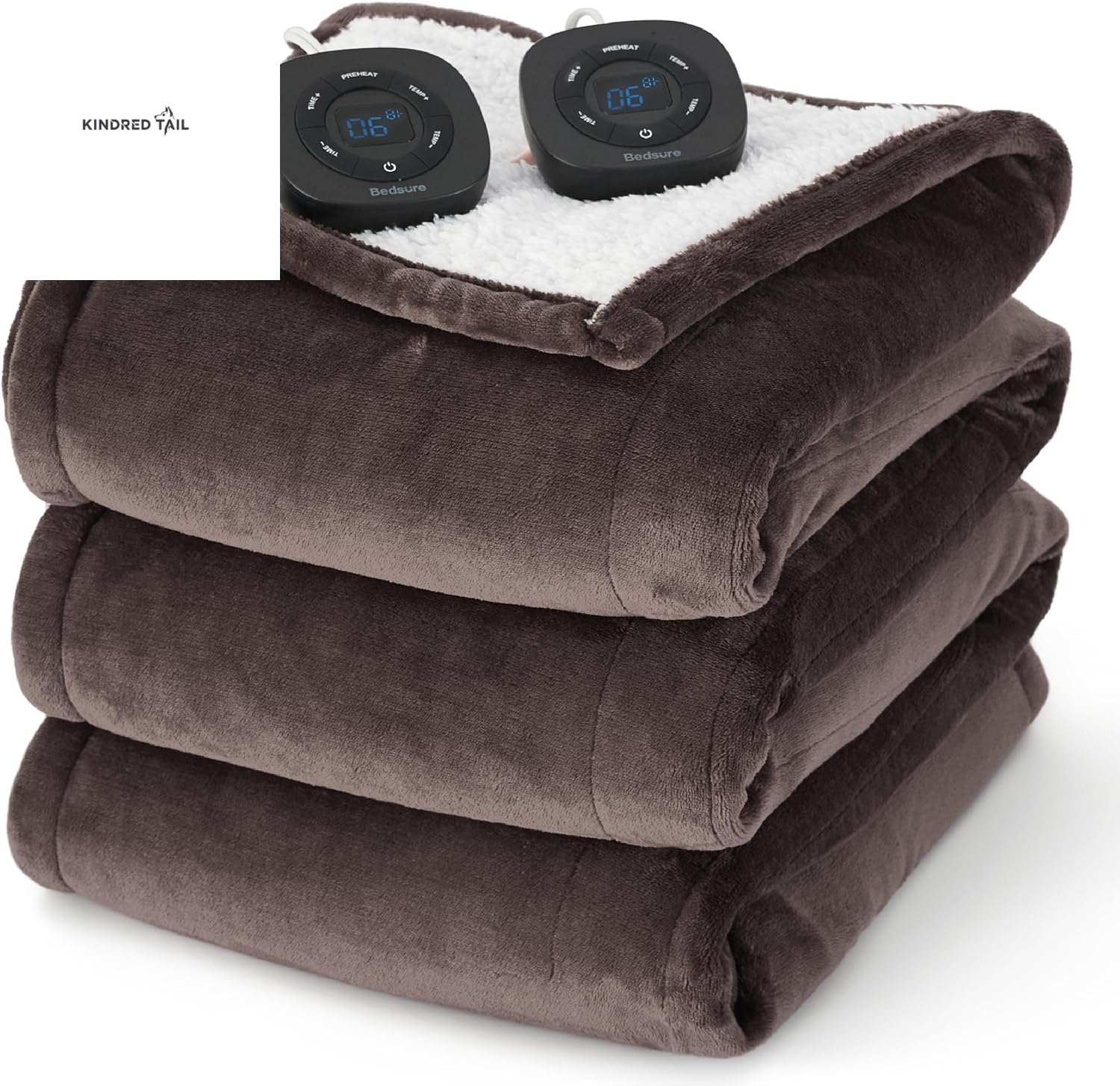 Heated Blanket Throw Blanket - Fast Heating Electric Blanket, Soft Flannel Heated Throw with 4 Time Settings, 6 Heating Settings, Warm Gifts for Grandma & Grandpa & Seniors (50"X60", Grey) - A