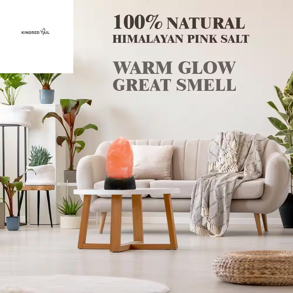 H-5.5-Inch Natural Hand Carved Himalayan Pink Salt Lamp, 4–6 Lbs, Crystal Rock Night Light for Bedroom, Living Room & Office, Relaxation, Air Purifying & Decorative Home Accent