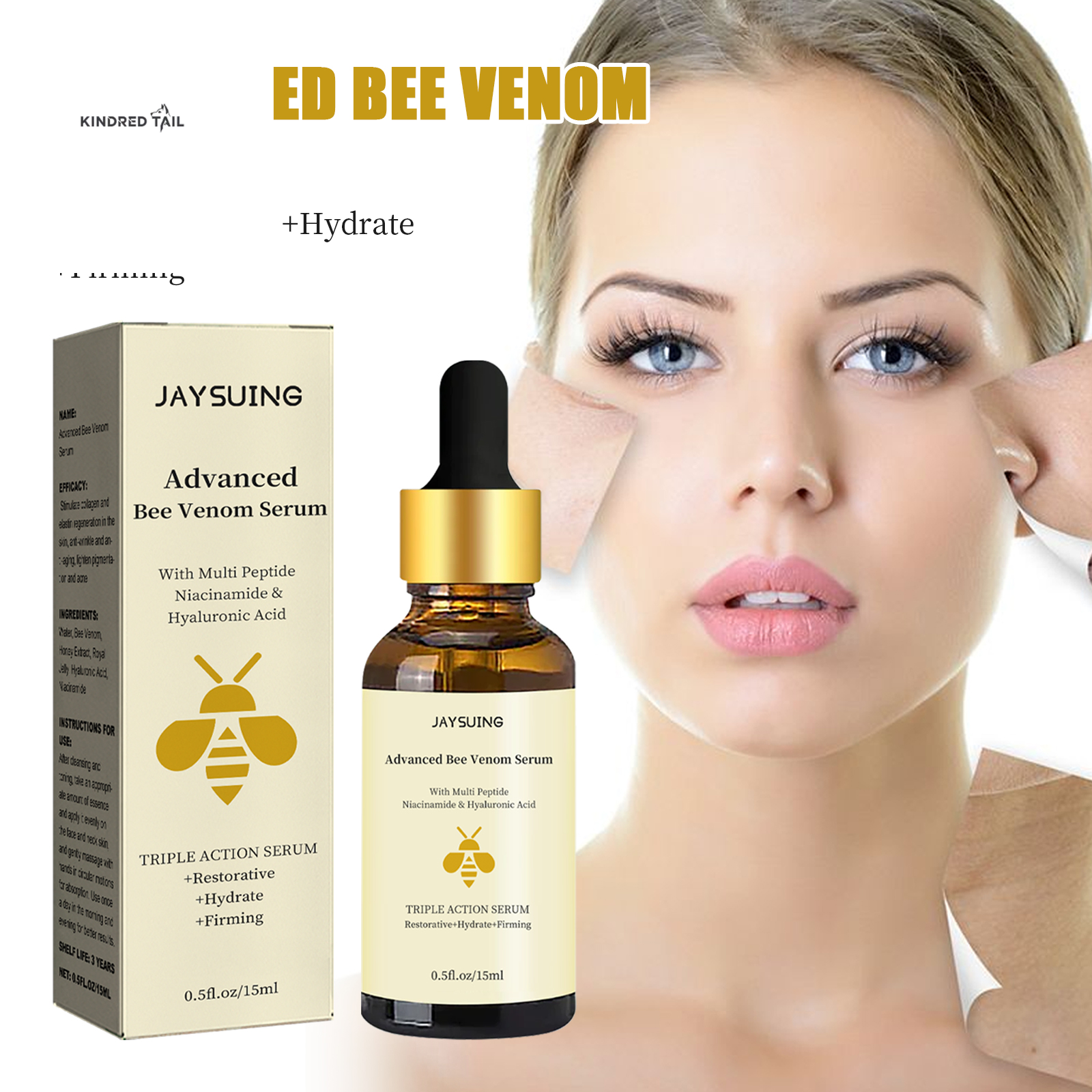 C-Jayswing Bee Venom Face Serum – Dark Spot Repair, Moisturizing & Firming Skin Treatment, Anti-Aging & Hydrating Skincare for All Skin Types
