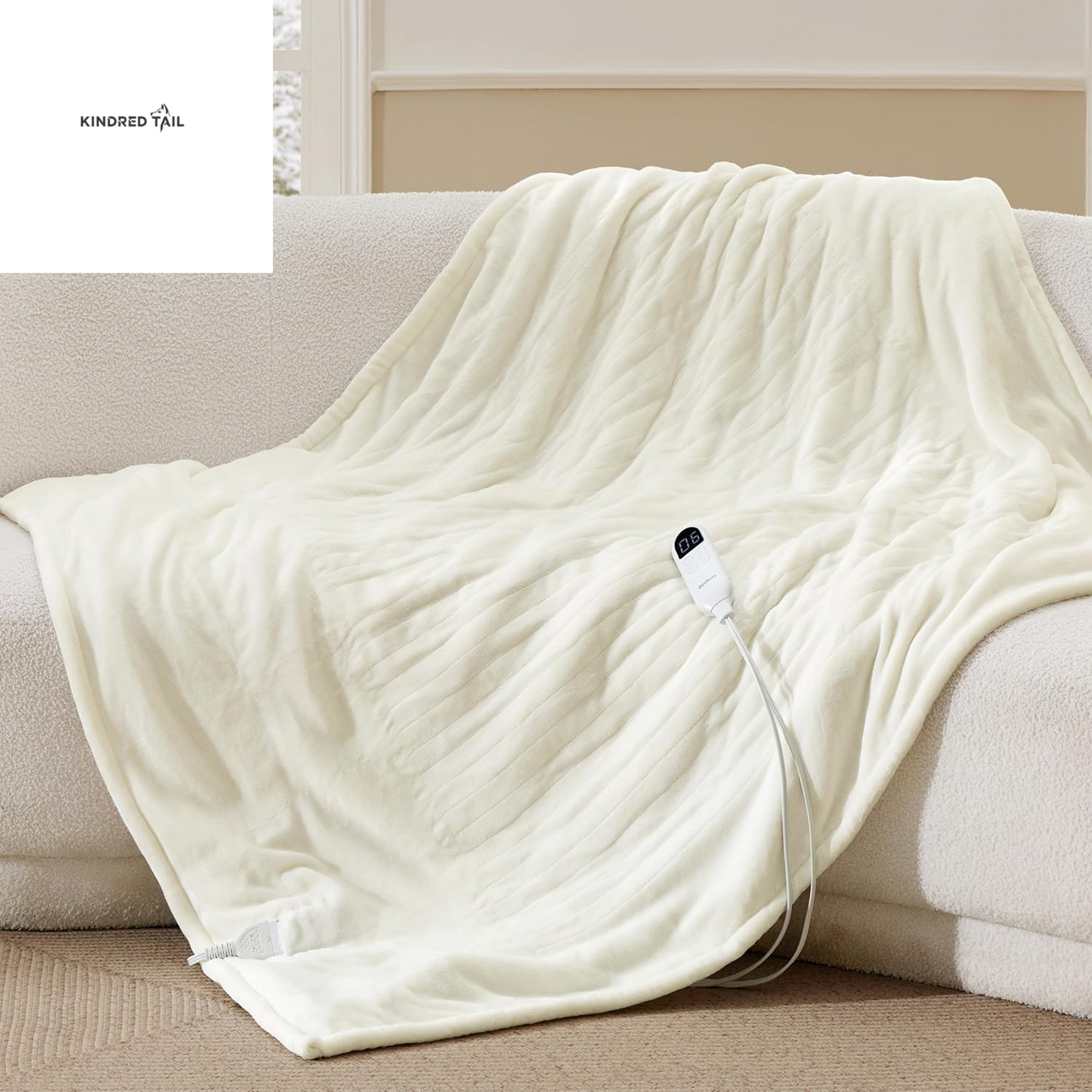 Heated Blanket Throw Blanket - Fast Heating Electric Blanket, Soft Flannel Heated Throw with 4 Time Settings, 6 Heating Settings, Warm Gifts for Grandma & Grandpa & Seniors (50"X60", Grey) - A