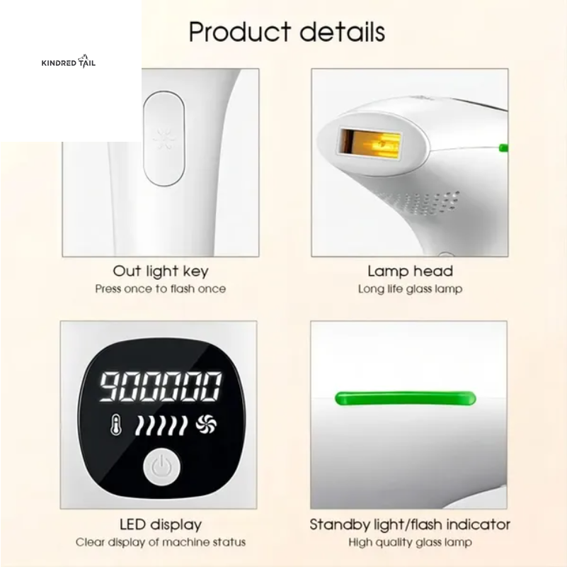 C-Professional IPL Laser Hair Removal Epilator for Body, Bikini & Legs, 900,000 Flashes, 5-Level Adjustable Painless Electric Depilatory Device for Long-Lasting Hair Reduction