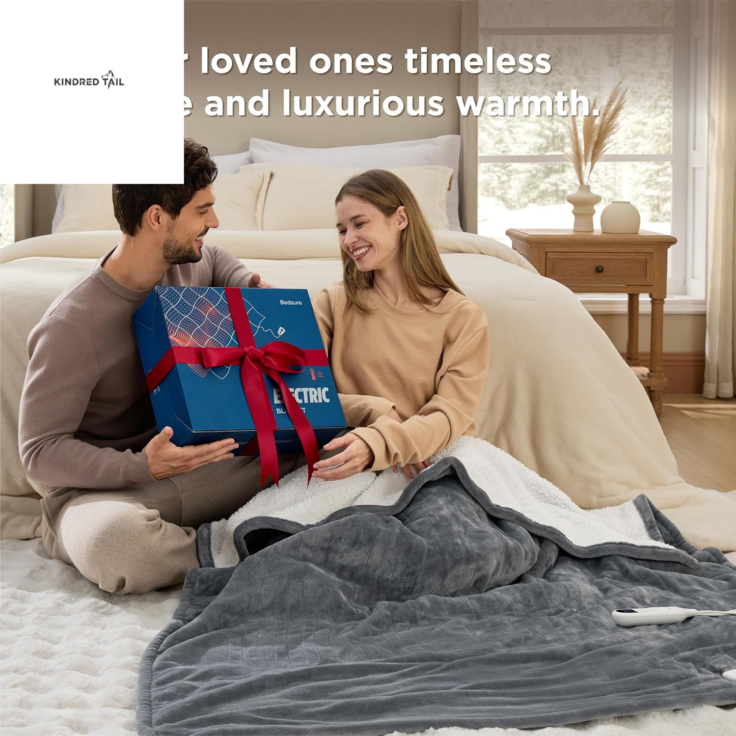 Heated Blanket Throw Blanket - Fast Heating Electric Blanket, Soft Flannel Heated Throw with 4 Time Settings, 6 Heating Settings, Warm Gifts for Grandma & Grandpa & Seniors (50"X60", Grey) - A