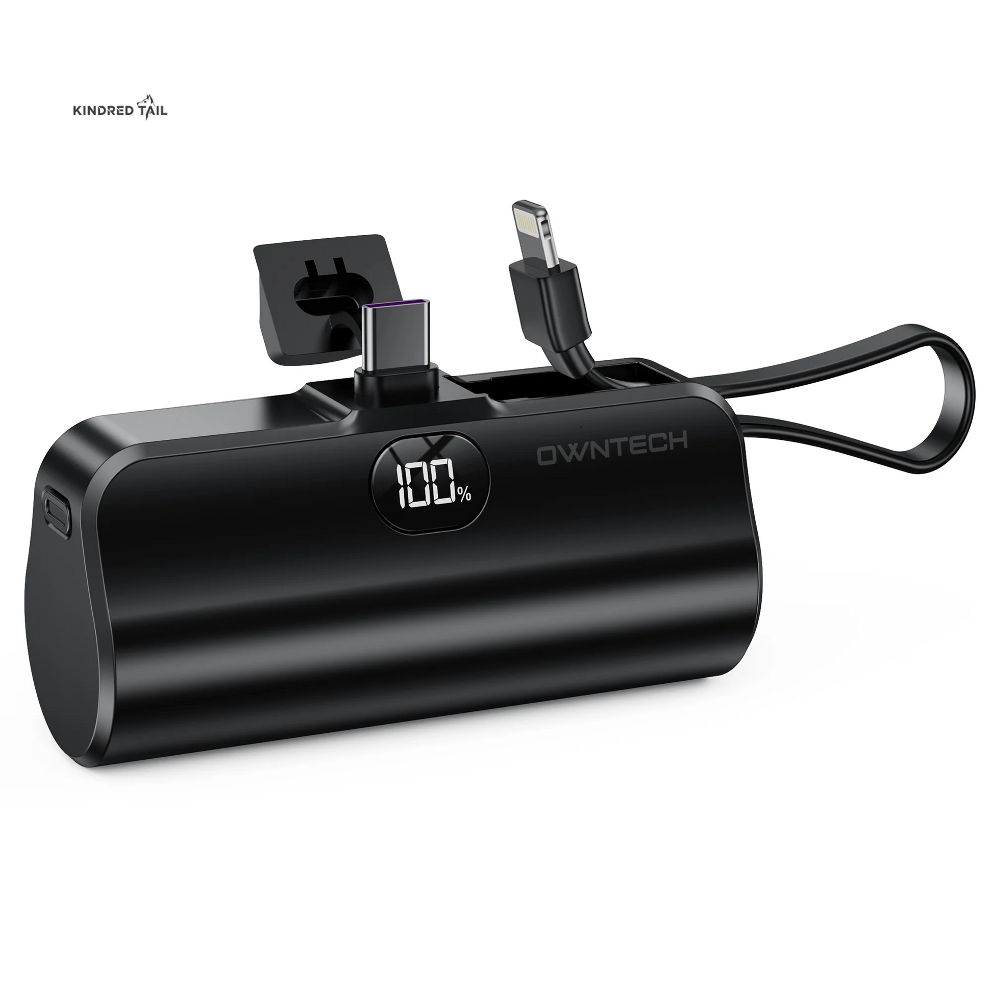 Portable Charger Small Fast Charger 5000Mah Portable Power Pack with Built-In Cables, for Iphone, Samsung