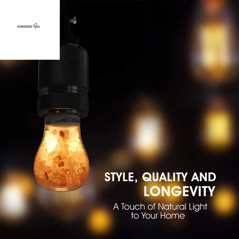 H-7W A19 LED Pink Salt Night Light Bulb, Warm Amber Glow Edison Style Decorative Light, Soft Mood Lighting for Bedroom, Bathroom & Living Room, Standard E26 Base, Energy Efficient, Pack of 2