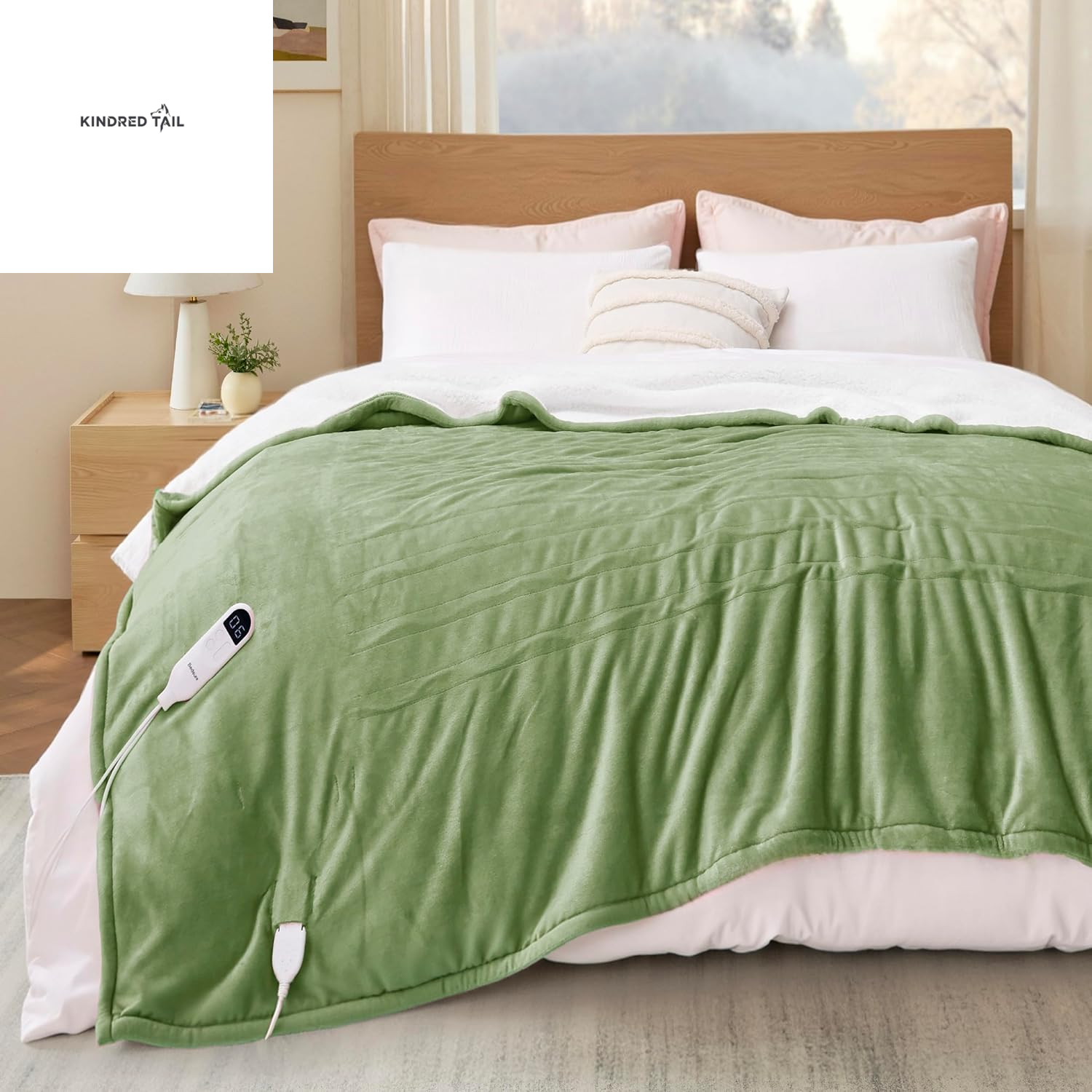 Heated Blanket Throw Blanket - Fast Heating Electric Blanket, Soft Flannel Heated Throw with 4 Time Settings, 6 Heating Settings, Warm Gifts for Grandma & Grandpa & Seniors (50"X60", Grey) - A