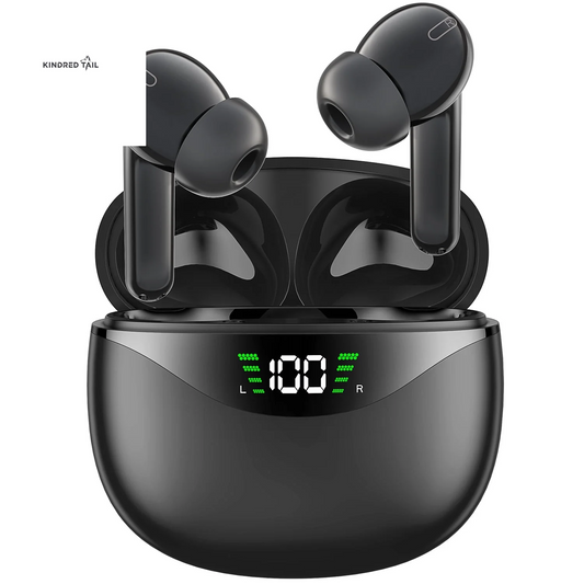 Wireless Earbuds, Bluetooth 5.1 Headphone 30Hrs Playtime with USB-C Fast Charging Case, IPX7 Waterproof Earphones, TWS in Ear Stereo Headset Built-In Mic for Iphone/Android,Black