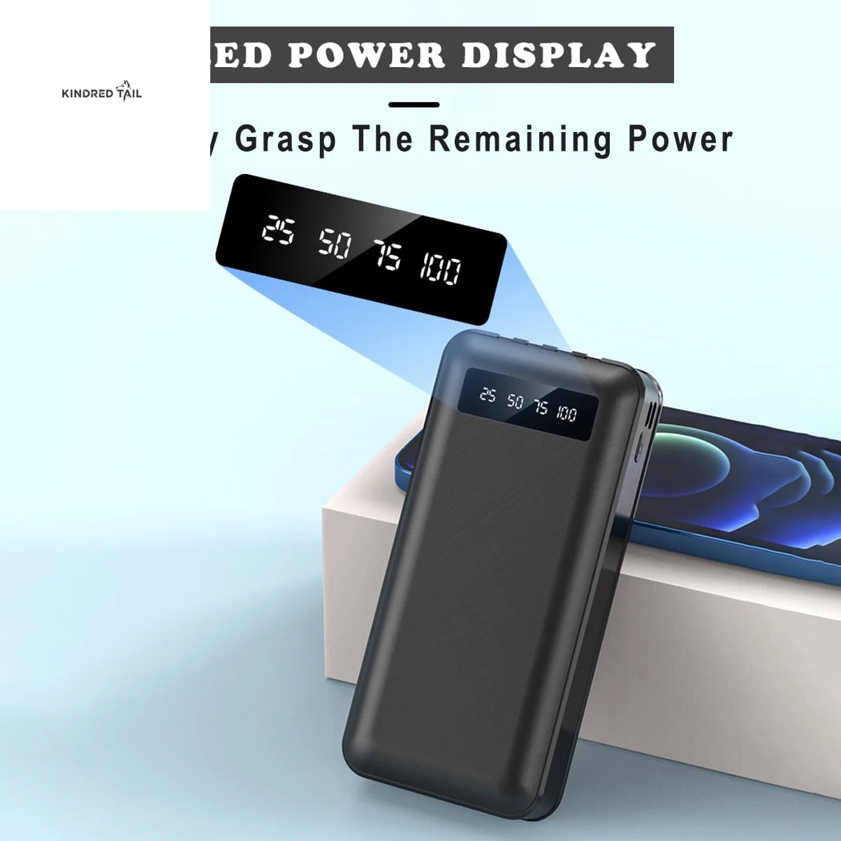 20000Mah Power Bank Portable Charger with Cables, USB Battery Pack Compatible for Iphone & Android Cell Phone