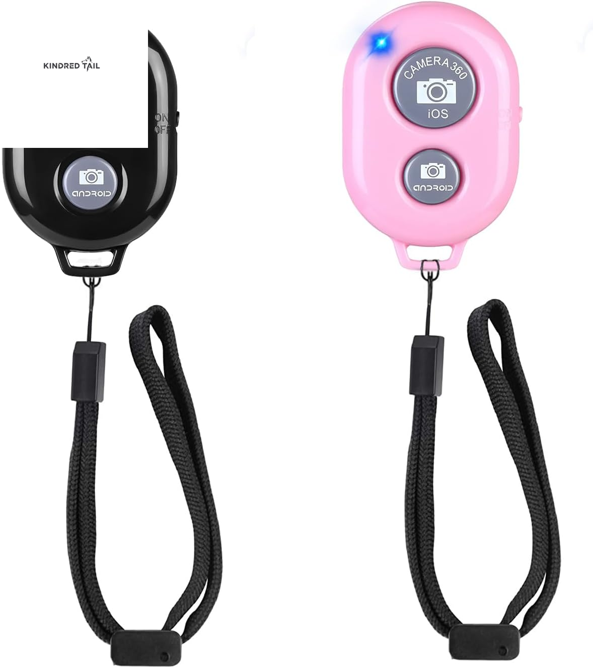 Wireless Remote Shutter for Cellphones and Tablets (3 Pack) -  Bluetooth Remote for Iphone/Android Camera Control, Selfie Clicker for Photos and Videos - Wrist Strap Included - A