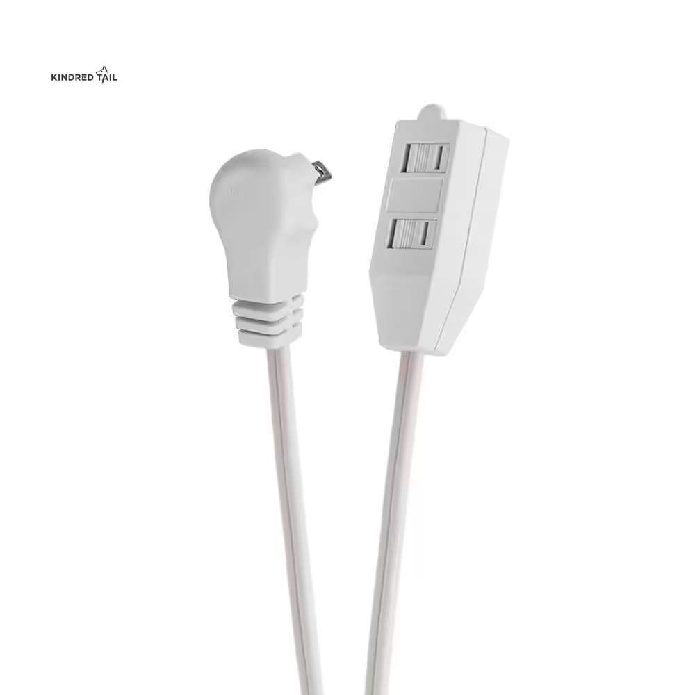 H-6-Foot 16/2 Light Duty Indoor Tight Space Multi-Outlet Extension Cord, White, 3-Outlet Cube Tap for Appliances, Electronics & Home Use, UL Listed