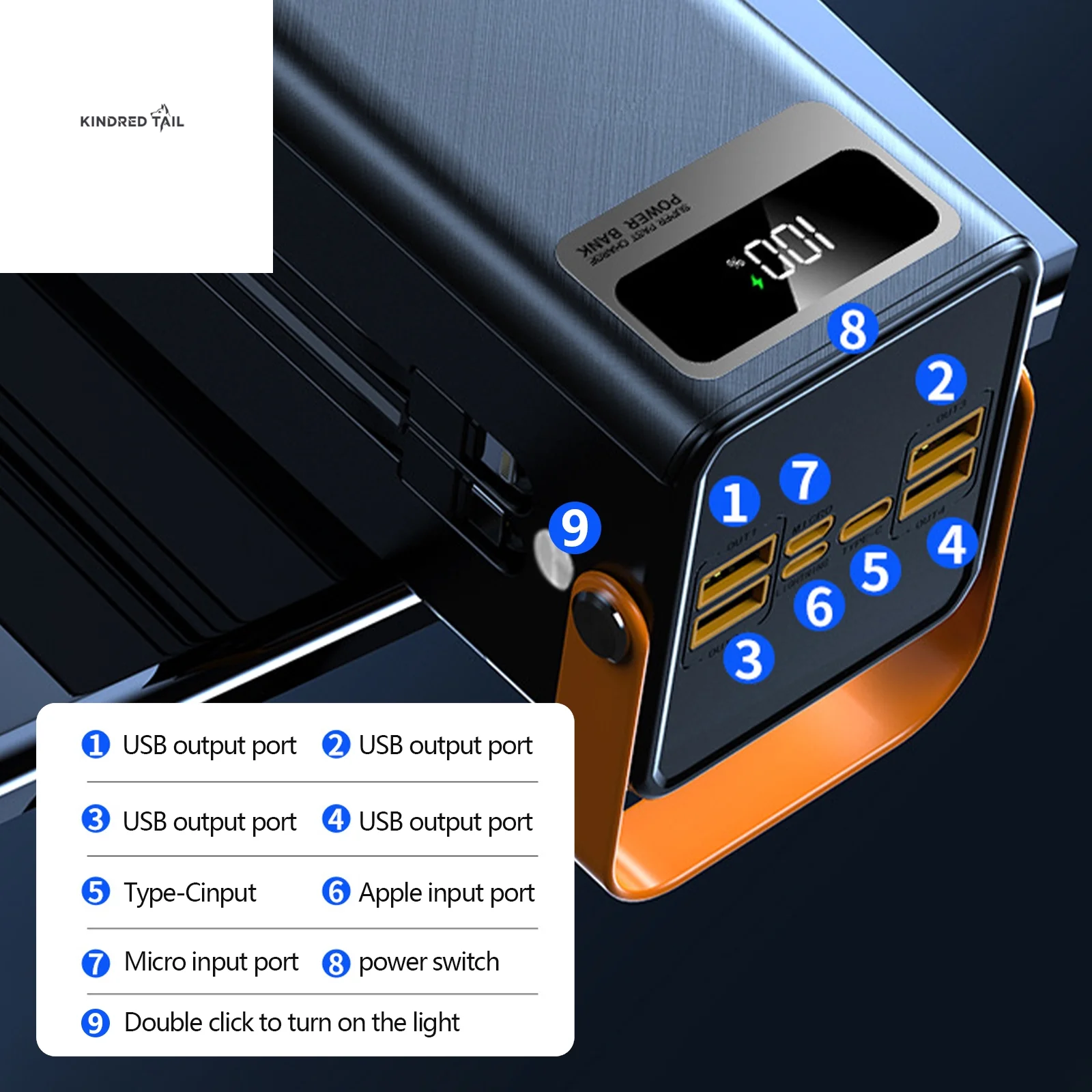 Portable Charger 60000 Mah 120W Super Fast Charger Outdoor Camping Live Power Bank,Power Station LED Display External Battery Pack,Compatible with Iphone & Android Cell Phone