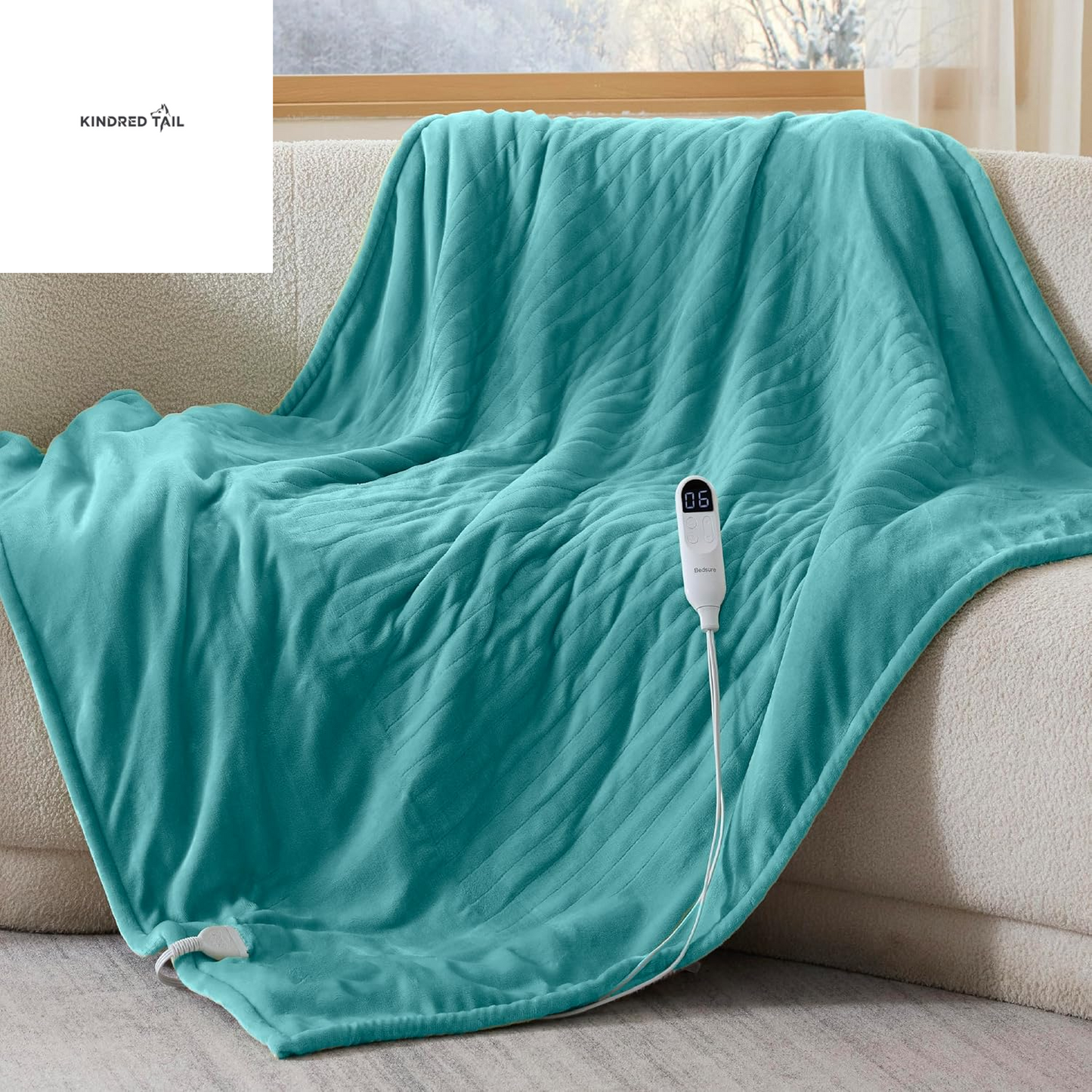 Heated Blanket Throw Blanket - Fast Heating Electric Blanket, Soft Flannel Heated Throw with 4 Time Settings, 6 Heating Settings, Warm Gifts for Grandma & Grandpa & Seniors (50"X60", Grey) - A