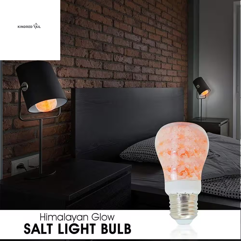 H-7W A19 LED Pink Salt Night Light Bulb, Warm Amber Glow Edison Style Decorative Light, Soft Mood Lighting for Bedroom, Bathroom & Living Room, Standard E26 Base, Energy Efficient, Pack of 2