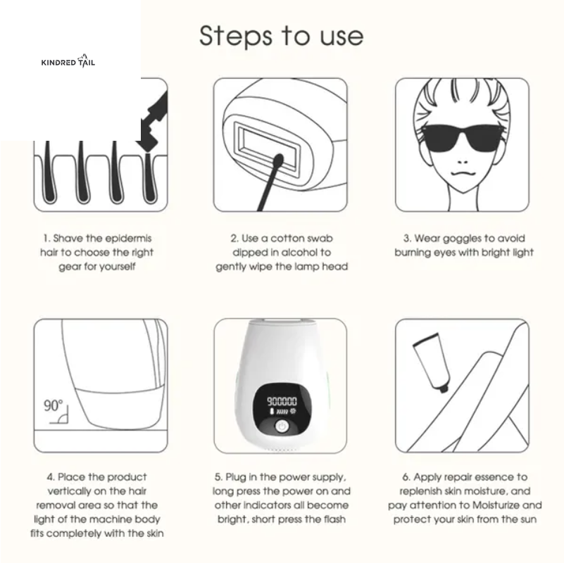 C-Professional IPL Laser Hair Removal Epilator for Body, Bikini & Legs, 900,000 Flashes, 5-Level Adjustable Painless Electric Depilatory Device for Long-Lasting Hair Reduction