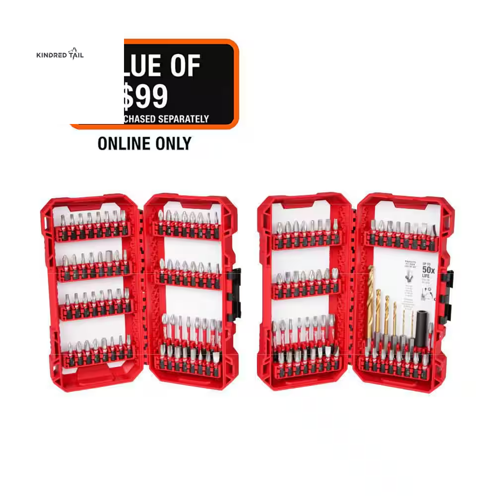 SHOCKWAVE Impact Duty Alloy Steel Screwdriver Bit Set – Heavy Duty Impact Driver Bits, Shock-Resistant S2 Alloy Steel, Magnetic Precision Tips for Drill & Impact Drivers (45-Piece)