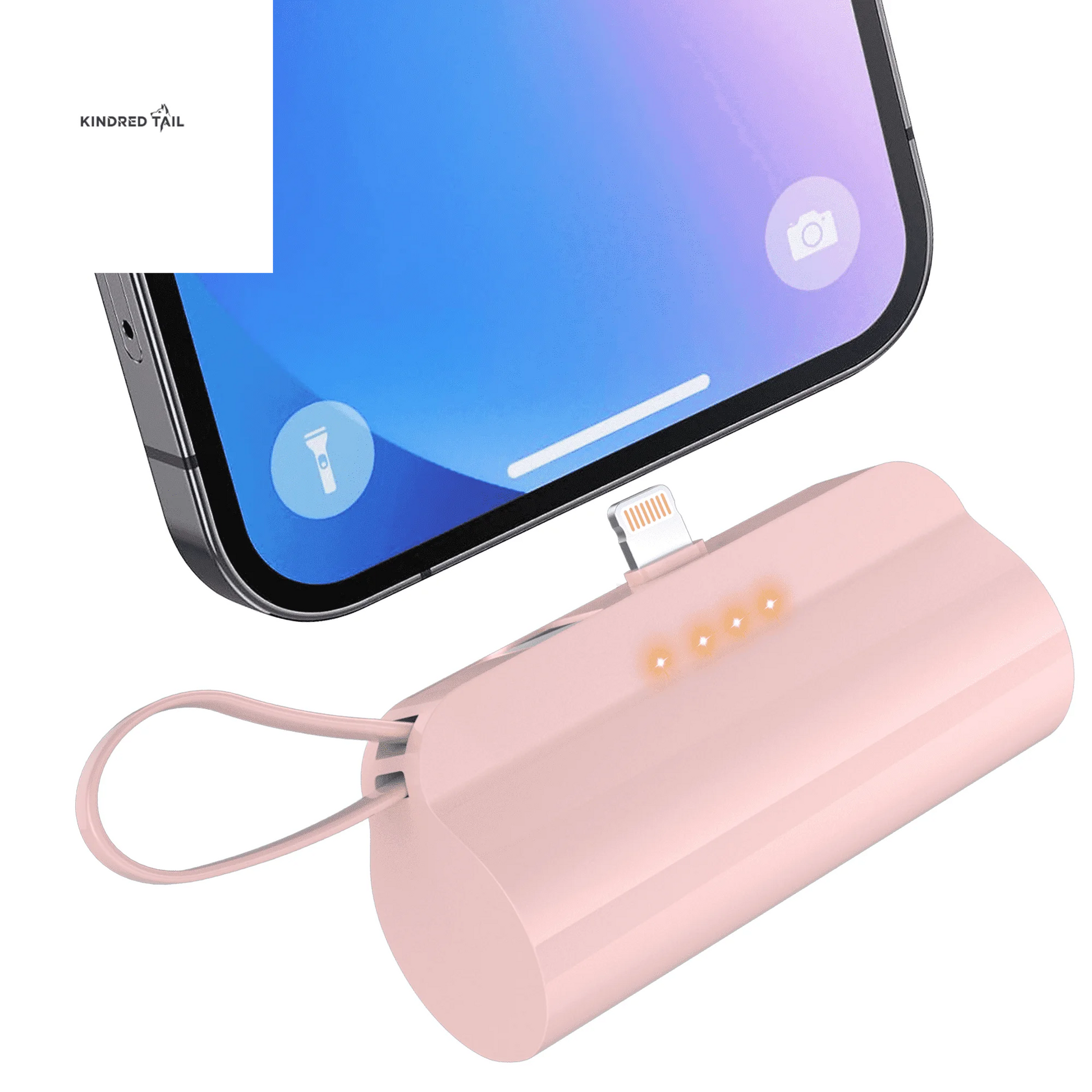 Portable Charger Small Fast Charger 5000Mah Portable Power Pack with Built-In Cables, for Iphone, Samsung