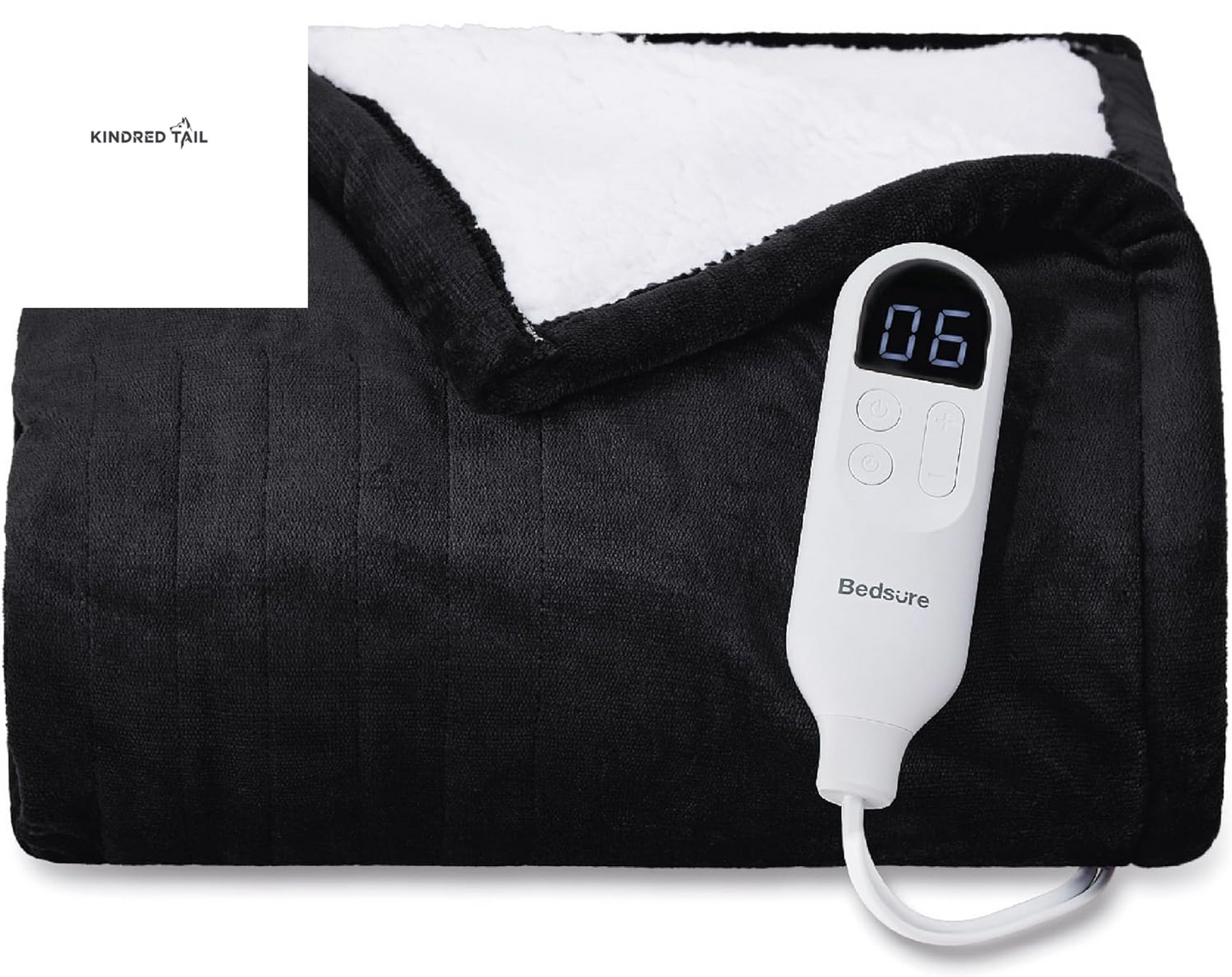 Heated Blanket Throw Blanket - Fast Heating Electric Blanket, Soft Flannel Heated Throw with 4 Time Settings, 6 Heating Settings, Warm Gifts for Grandma & Grandpa & Seniors (50"X60", Grey) - A