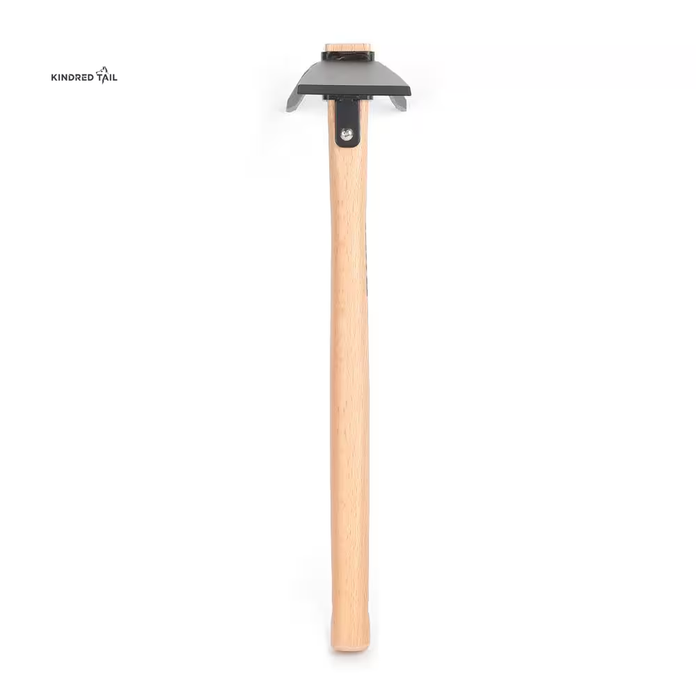 14-2/5 In. Wood Handle Digging Hoe & Cultivator Combo – Heavy Duty Garden Hoe Tool for Weeding, Soil Loosening & Planting, Durable Steel Head with Ergonomic Wooden Handle