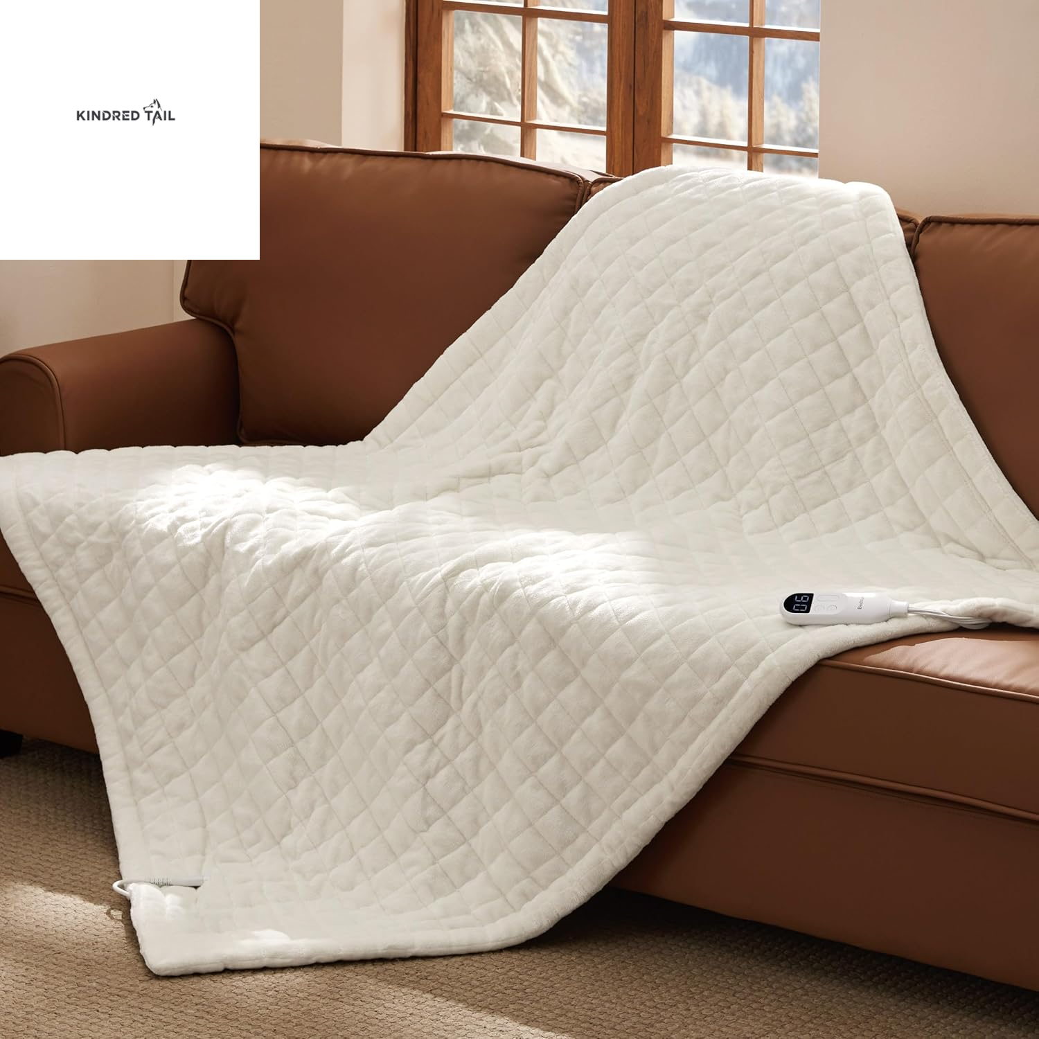 Heated Blanket Throw Blanket - Fast Heating Electric Blanket, Soft Flannel Heated Throw with 4 Time Settings, 6 Heating Settings, Warm Gifts for Grandma & Grandpa & Seniors (50"X60", Grey) - A