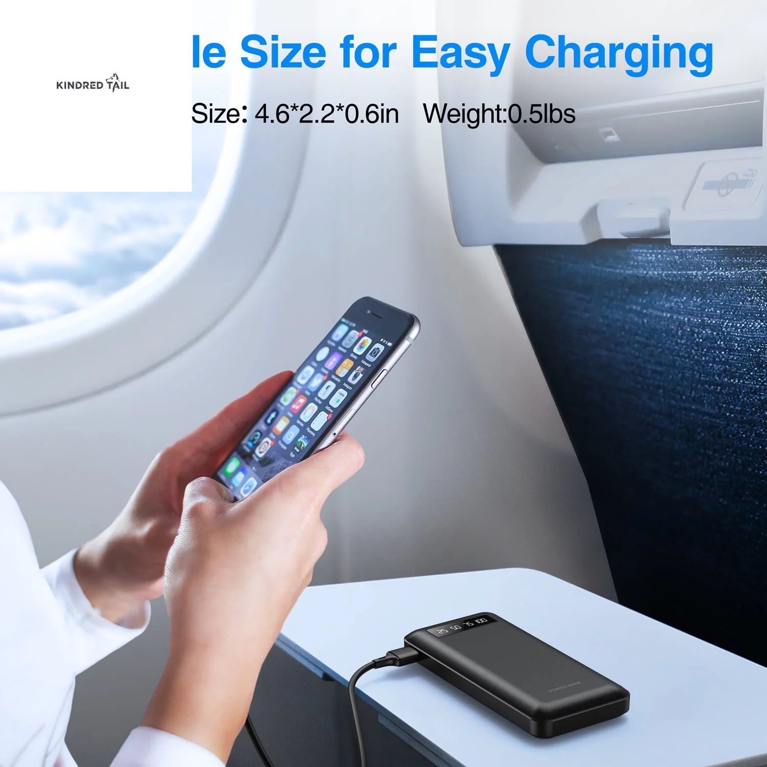 20000Mah Power Bank Portable Charger with Cables, USB Battery Pack Compatible for Iphone & Android Cell Phone