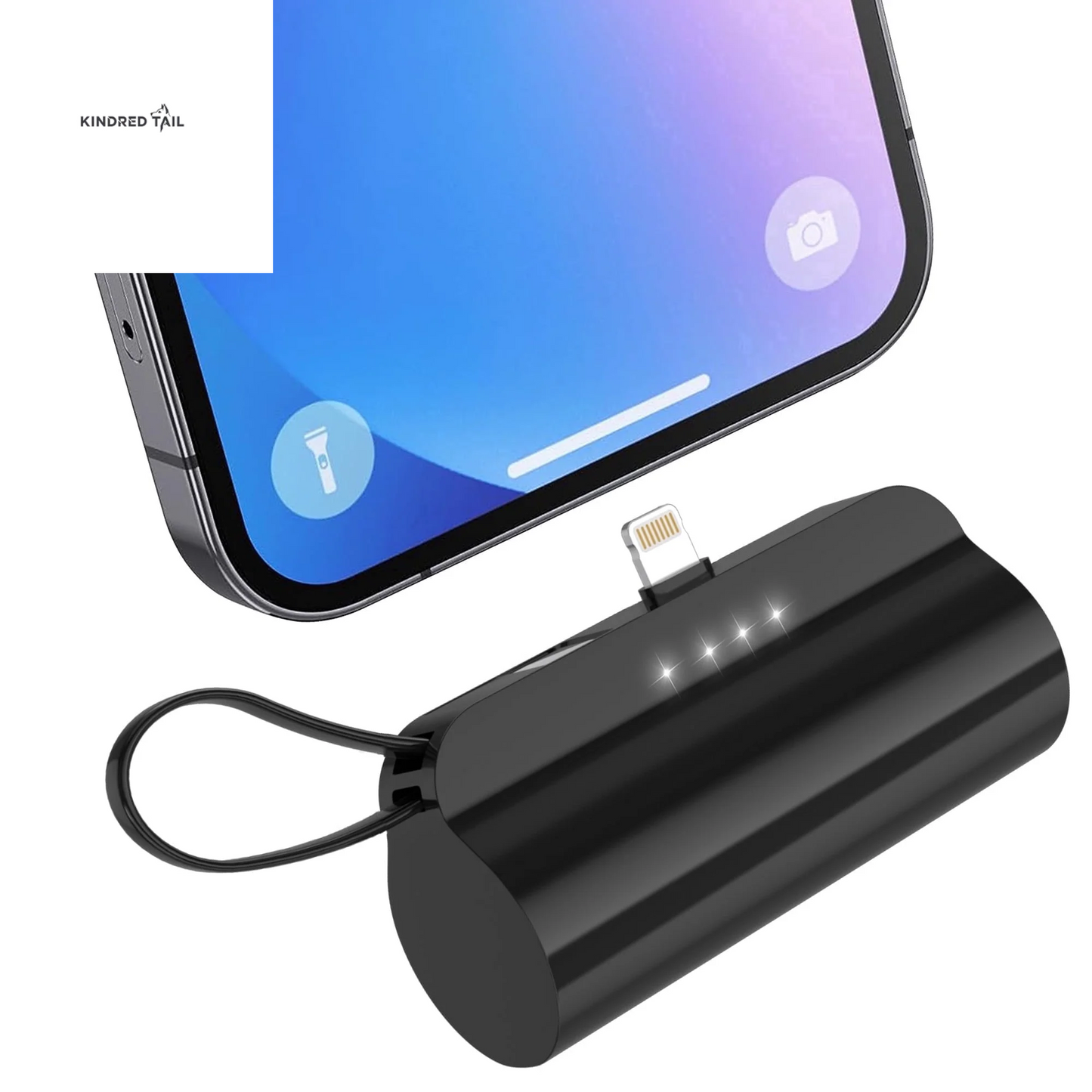 Portable Charger Small Fast Charger 5000Mah Portable Power Pack with Built-In Cables, for Iphone, Samsung