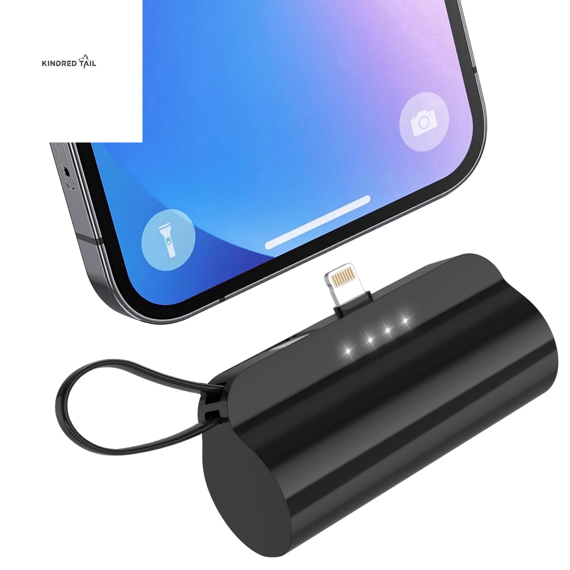 Portable Charger Small Fast Charger 5000Mah Portable Power Pack with Built-In Cables, for Iphone, Samsung