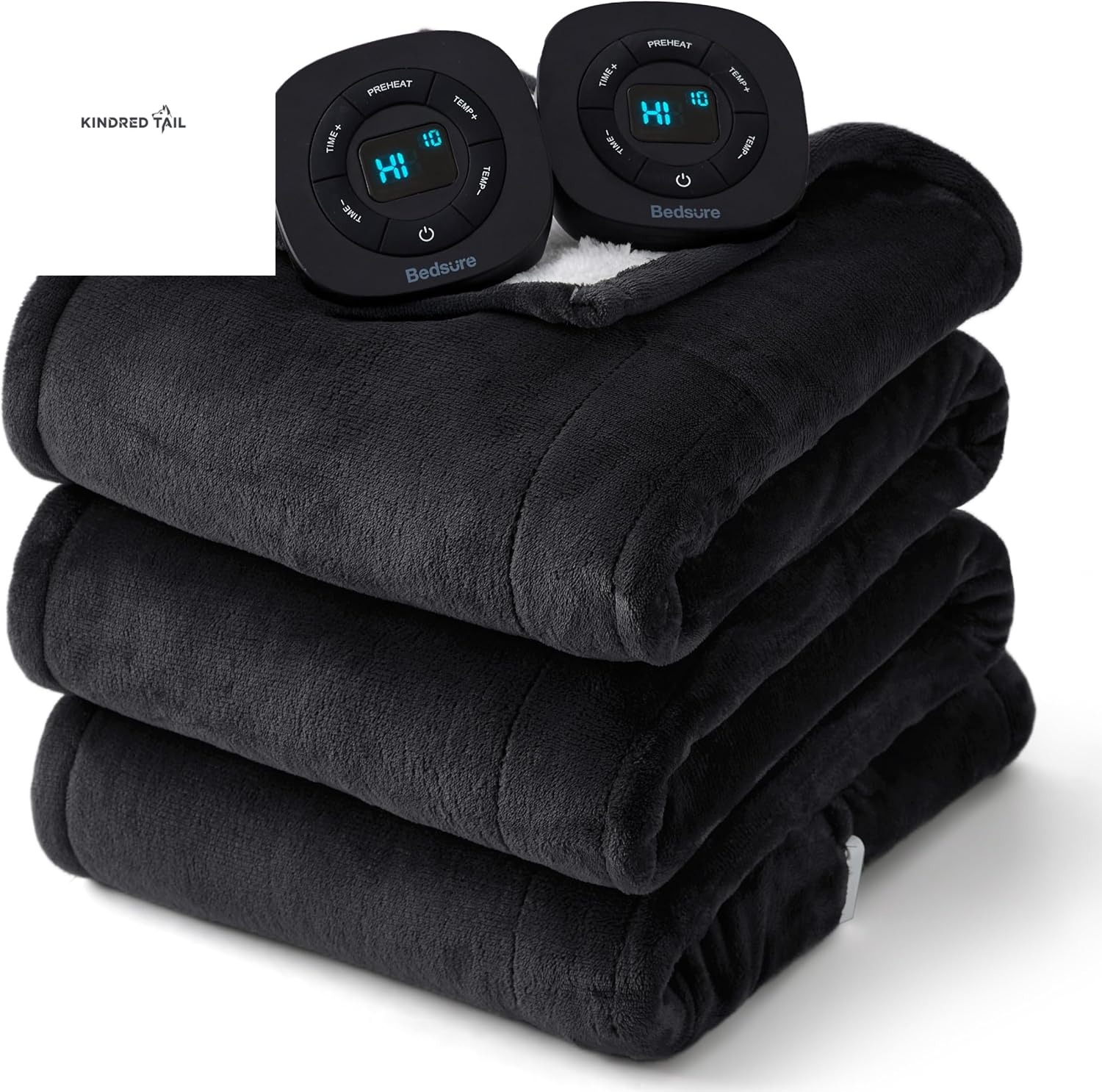 Heated Blanket Throw Blanket - Fast Heating Electric Blanket, Soft Flannel Heated Throw with 4 Time Settings, 6 Heating Settings, Warm Gifts for Grandma & Grandpa & Seniors (50"X60", Grey) - A