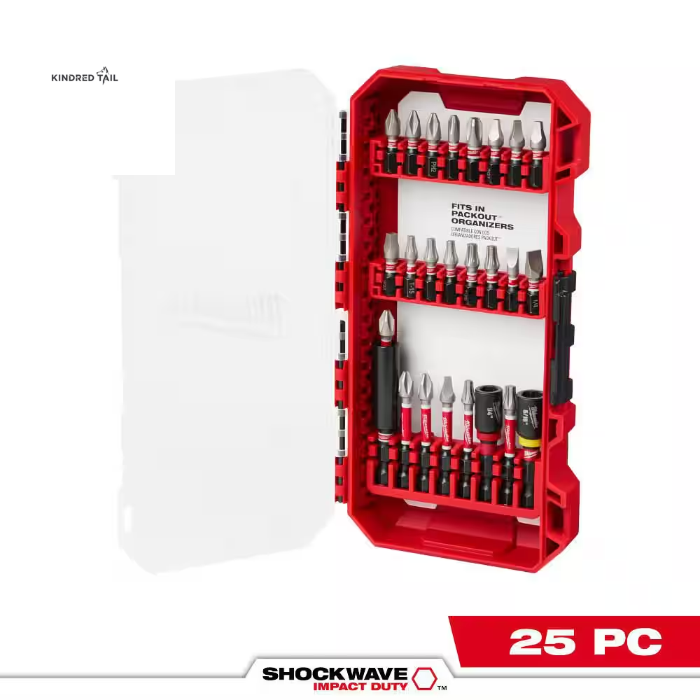 SHOCKWAVE Impact Duty Alloy Steel Screwdriver Bit Set – Heavy Duty Impact Driver Bits, Shock-Resistant S2 Alloy Steel, Magnetic Precision Tips for Drill & Impact Drivers (45-Piece)