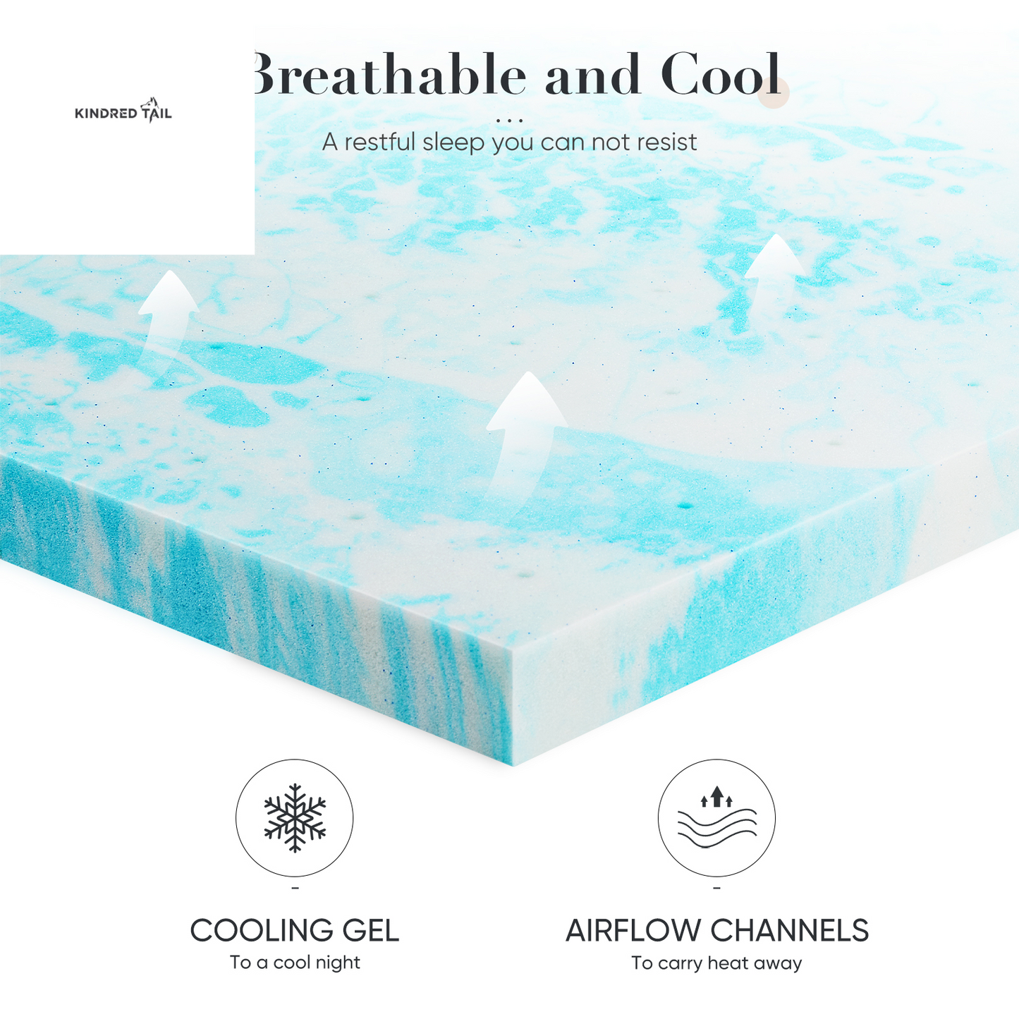 C-Memory Foam Cooling Gel Swirl Bed Topper for Back Pain Relief, Pressure-Relieving Mattress Topper with Gel Infusion, Soft & Supportive, King/Queen/Full/Twin Options