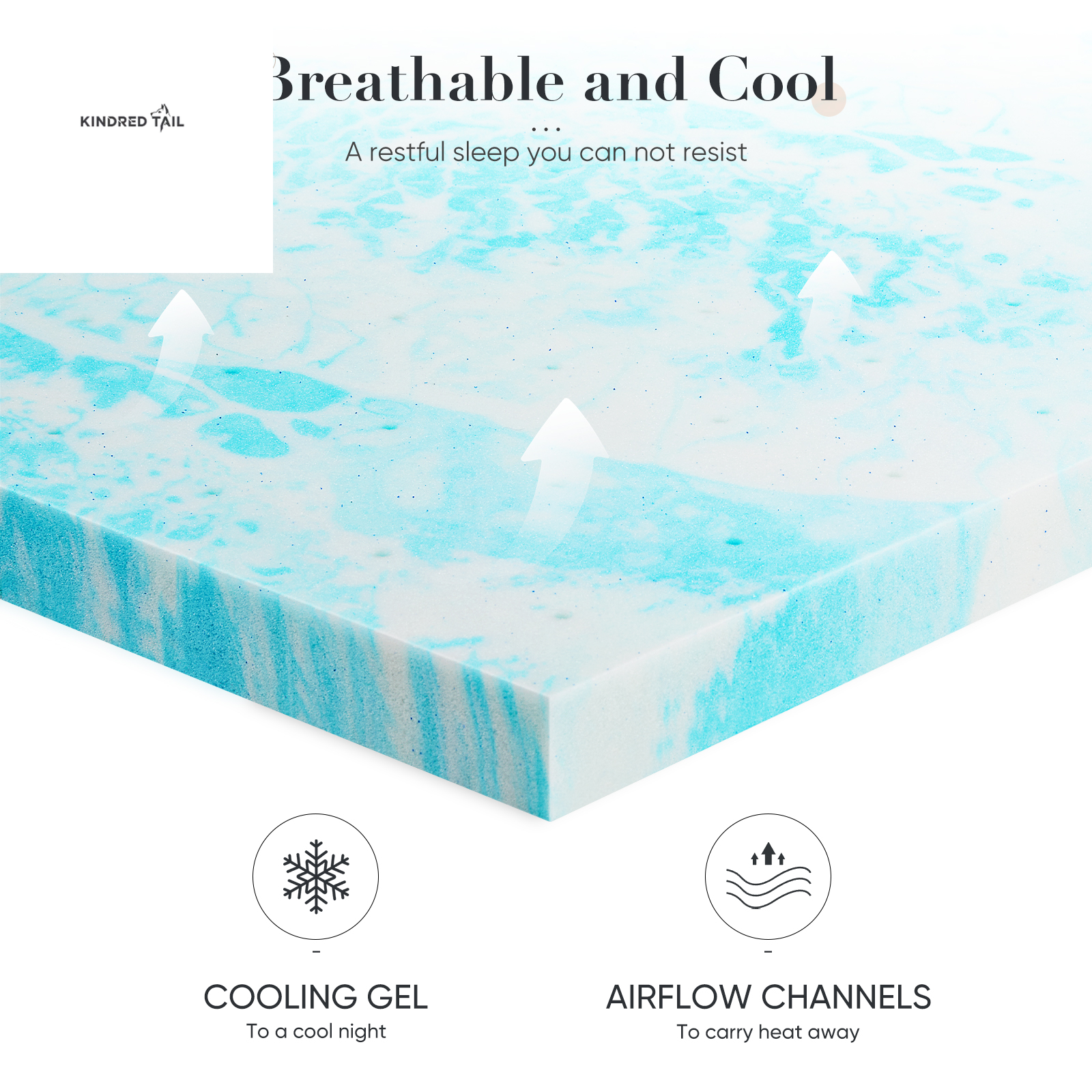 C-Memory Foam Cooling Gel Swirl Bed Topper for Back Pain Relief, Pressure-Relieving Mattress Topper with Gel Infusion, Soft & Supportive, King/Queen/Full/Twin Options