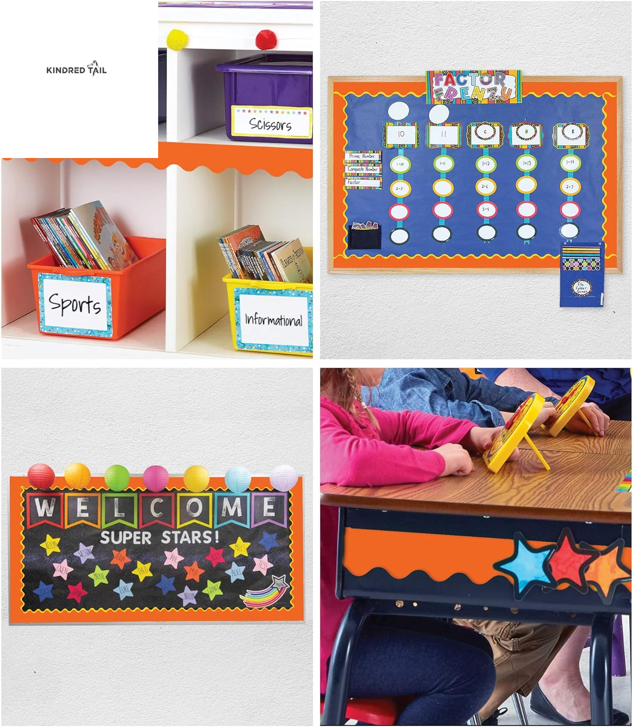 Orange Scalloped Borders - For School, Office and toy making - A