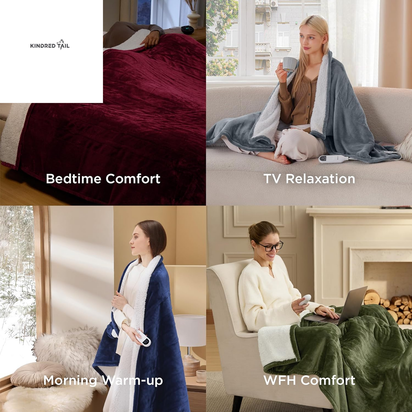 Heated Blanket Throw Blanket - Fast Heating Electric Blanket, Soft Flannel Heated Throw with 4 Time Settings, 6 Heating Settings, Warm Gifts for Grandma & Grandpa & Seniors (50"X60", Grey) - A