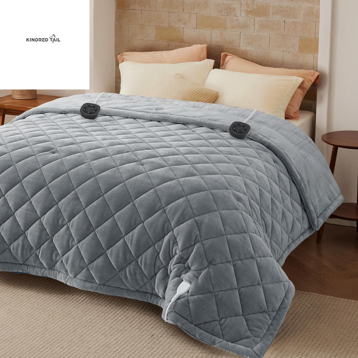 Heated Blanket Throw Blanket - Fast Heating Electric Blanket, Soft Flannel Heated Throw with 4 Time Settings, 6 Heating Settings, Warm Gifts for Grandma & Grandpa & Seniors (50"X60", Grey) - A