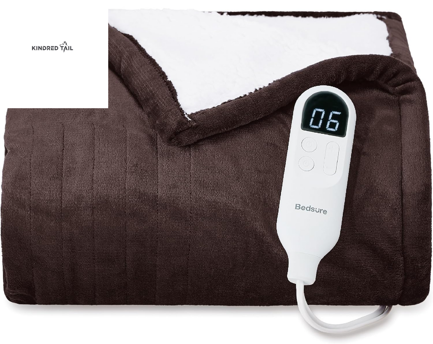 Heated Blanket Throw Blanket - Fast Heating Electric Blanket, Soft Flannel Heated Throw with 4 Time Settings, 6 Heating Settings, Warm Gifts for Grandma & Grandpa & Seniors (50"X60", Grey) - A