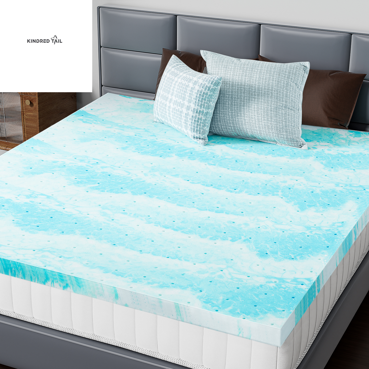 C-Memory Foam Cooling Gel Swirl Bed Topper for Back Pain Relief, Pressure-Relieving Mattress Topper with Gel Infusion, Soft & Supportive, King/Queen/Full/Twin Options