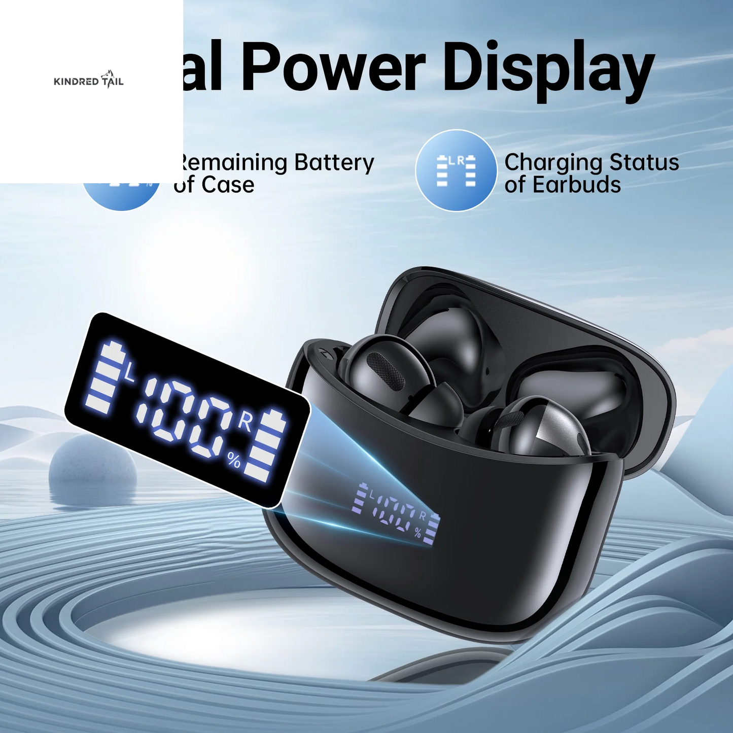 Wireless Earbuds - X15 Wireless Earbuds Bluetooth 5.3 Headphones,72H Hi-Fi Stereo Deep Bass Earphones with Noise Cancelling Mic IP7 Waterproof Sport Headset with LED Power Display for Laptop Pad Phones Black