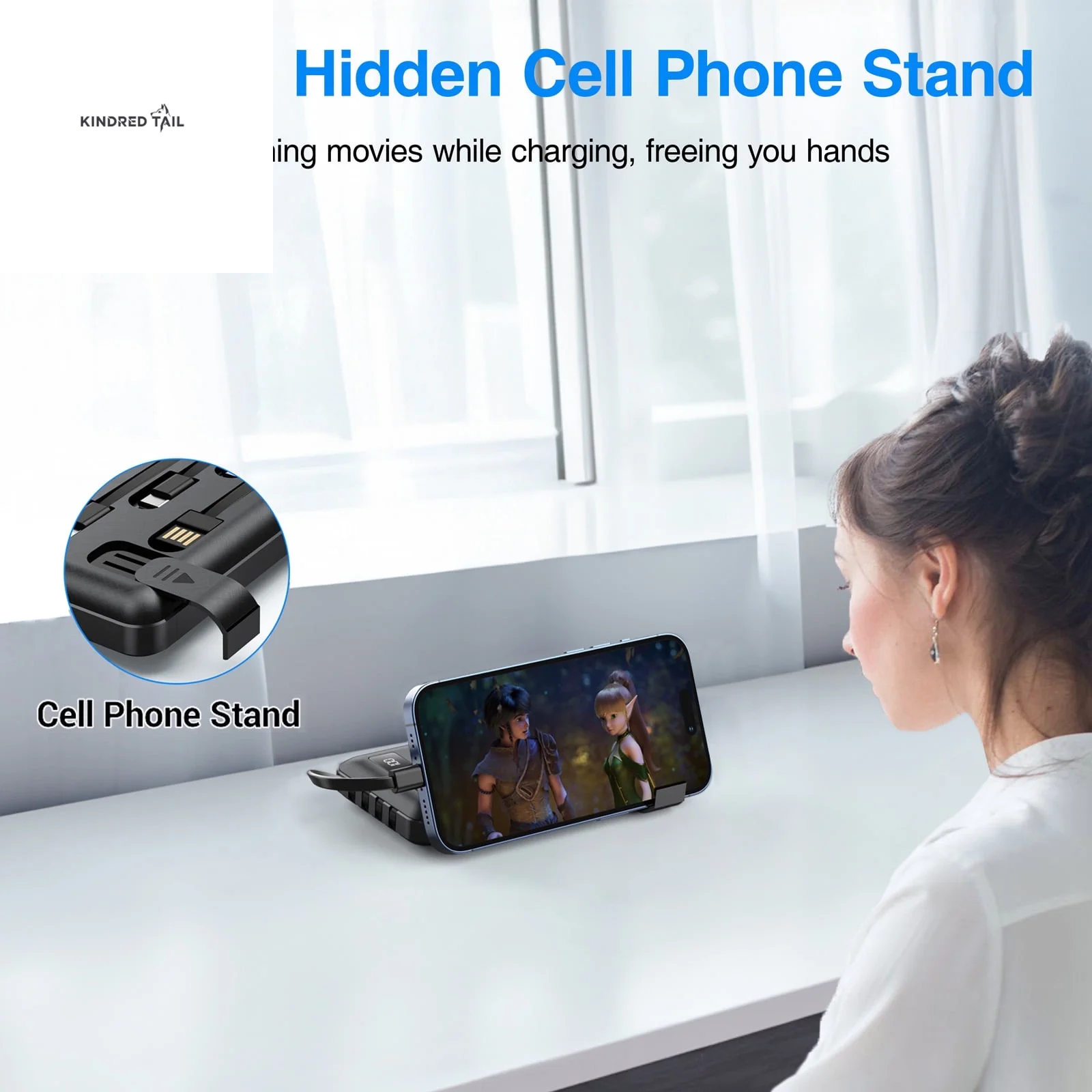 20000Mah Power Bank Portable Charger with Cables, USB Battery Pack Compatible for Iphone & Android Cell Phone