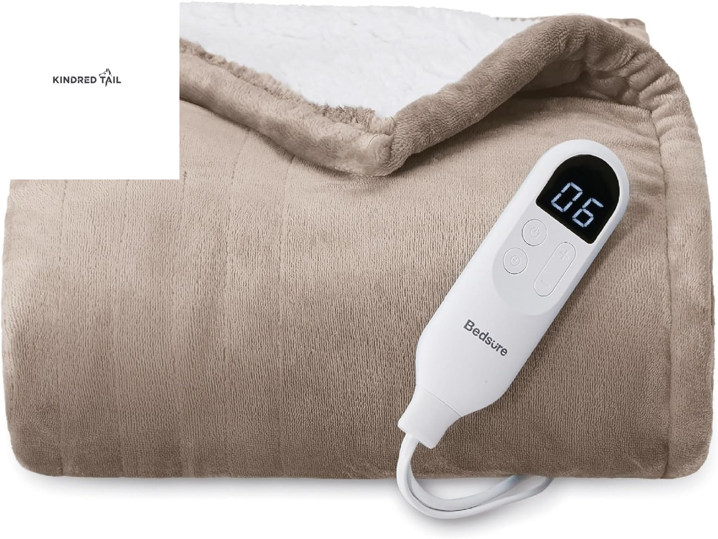 Heated Blanket Throw Blanket - Fast Heating Electric Blanket, Soft Flannel Heated Throw with 4 Time Settings, 6 Heating Settings, Warm Gifts for Grandma & Grandpa & Seniors (50"X60", Grey) - A