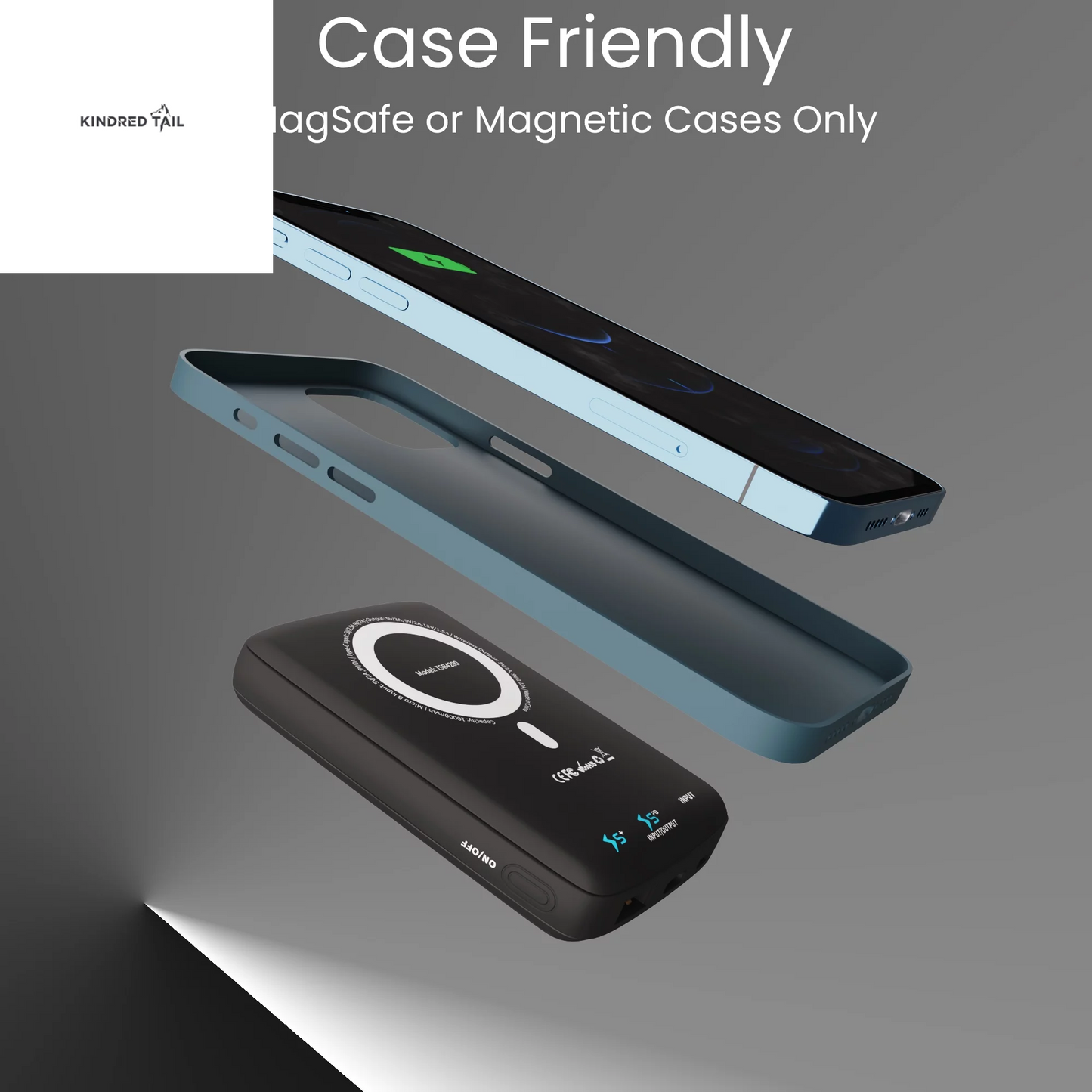 Magnetic 10000Mah Wireless Power Bank, 18W USB-C PD Portable Charger. Compatible with Iphone 14, 13, 12 Only